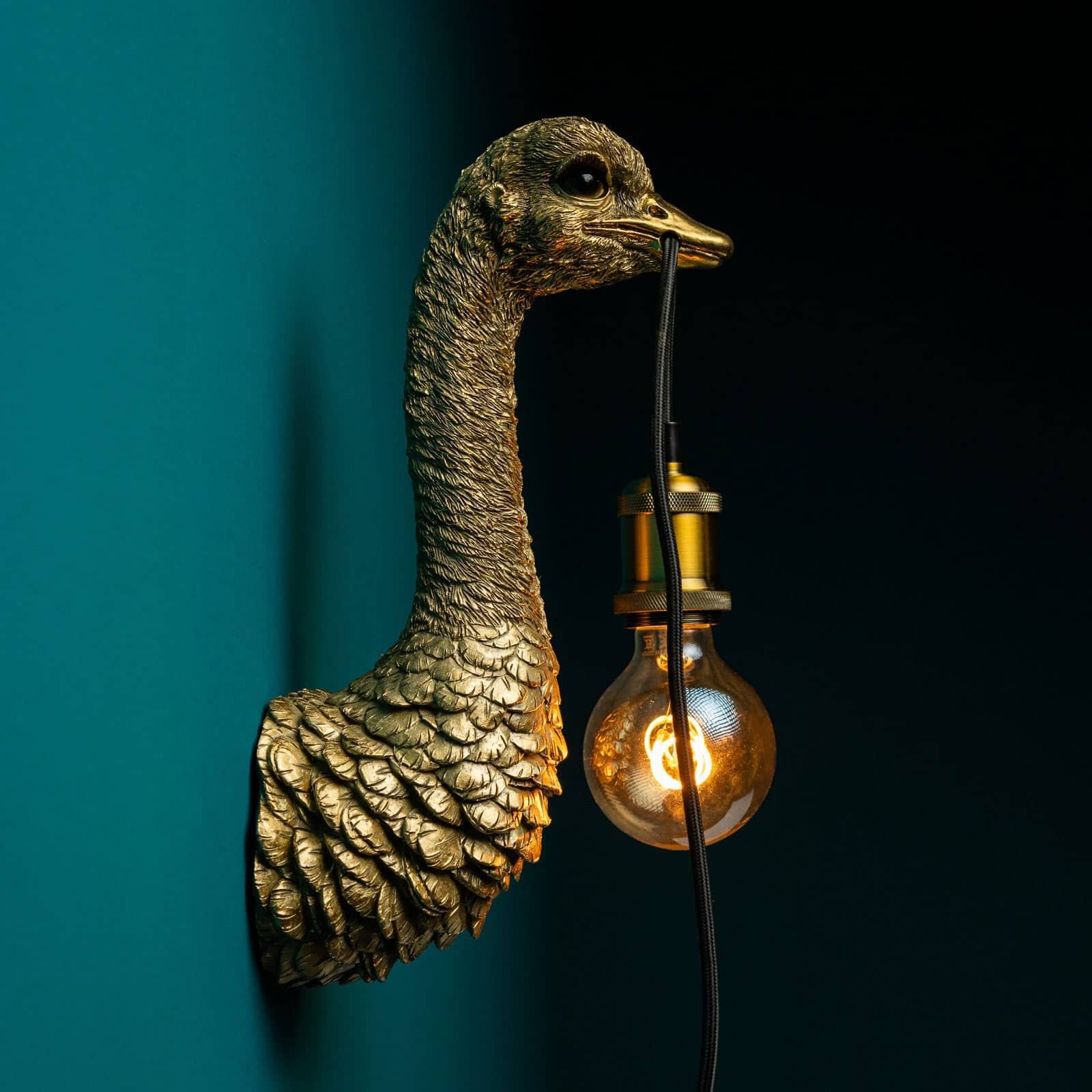 Wall lamp Ostrich Baby Franz Josef, gold