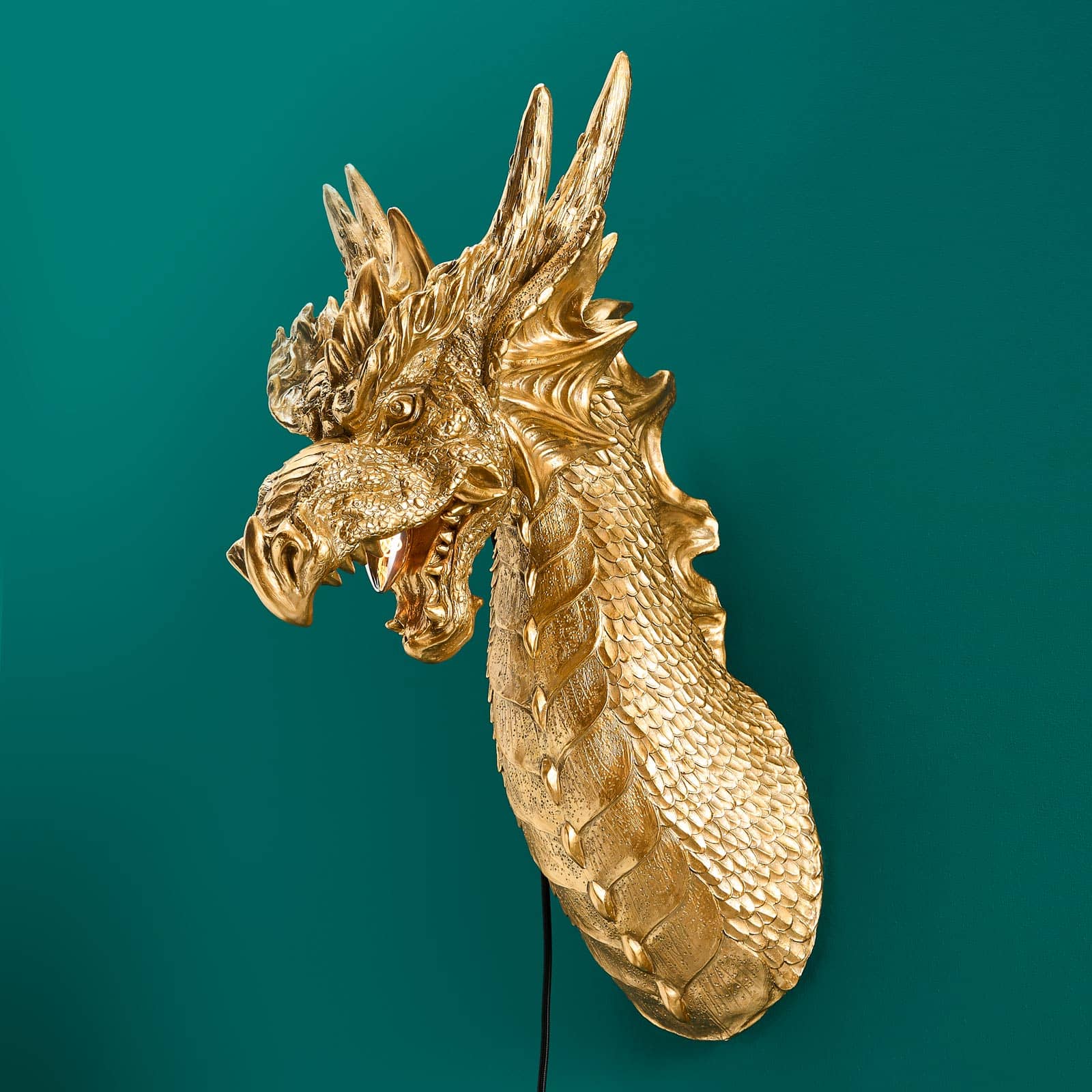 Wall lamp dragon Drake, gold