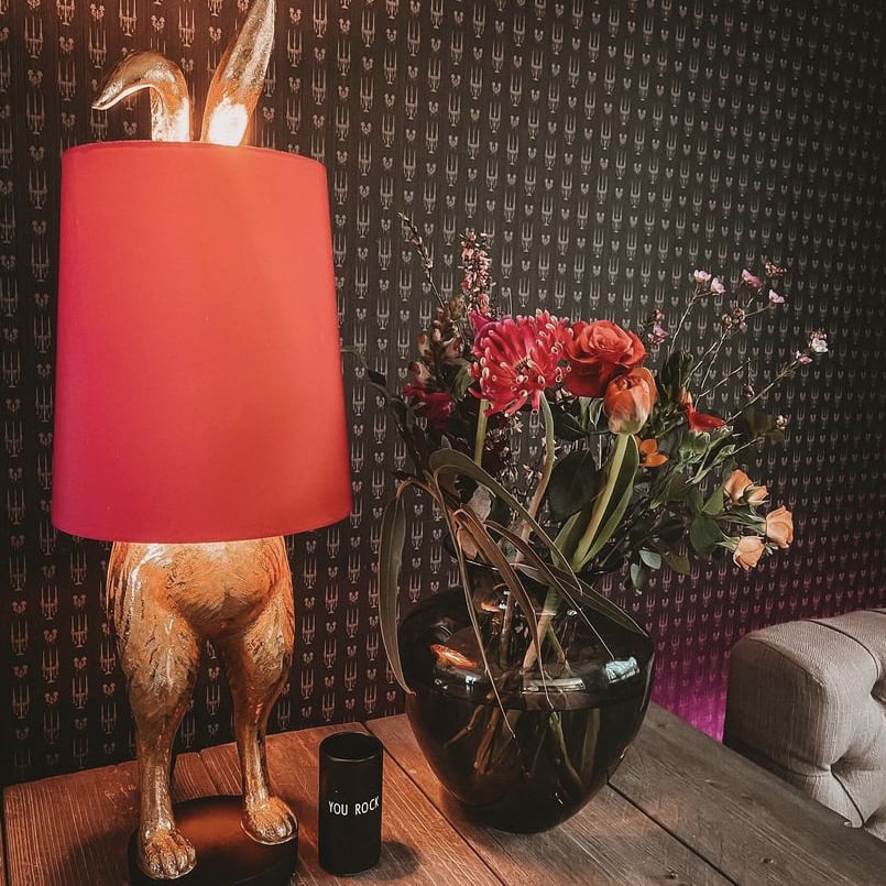 Lampe lapin abat jour Rose - Werner Voss