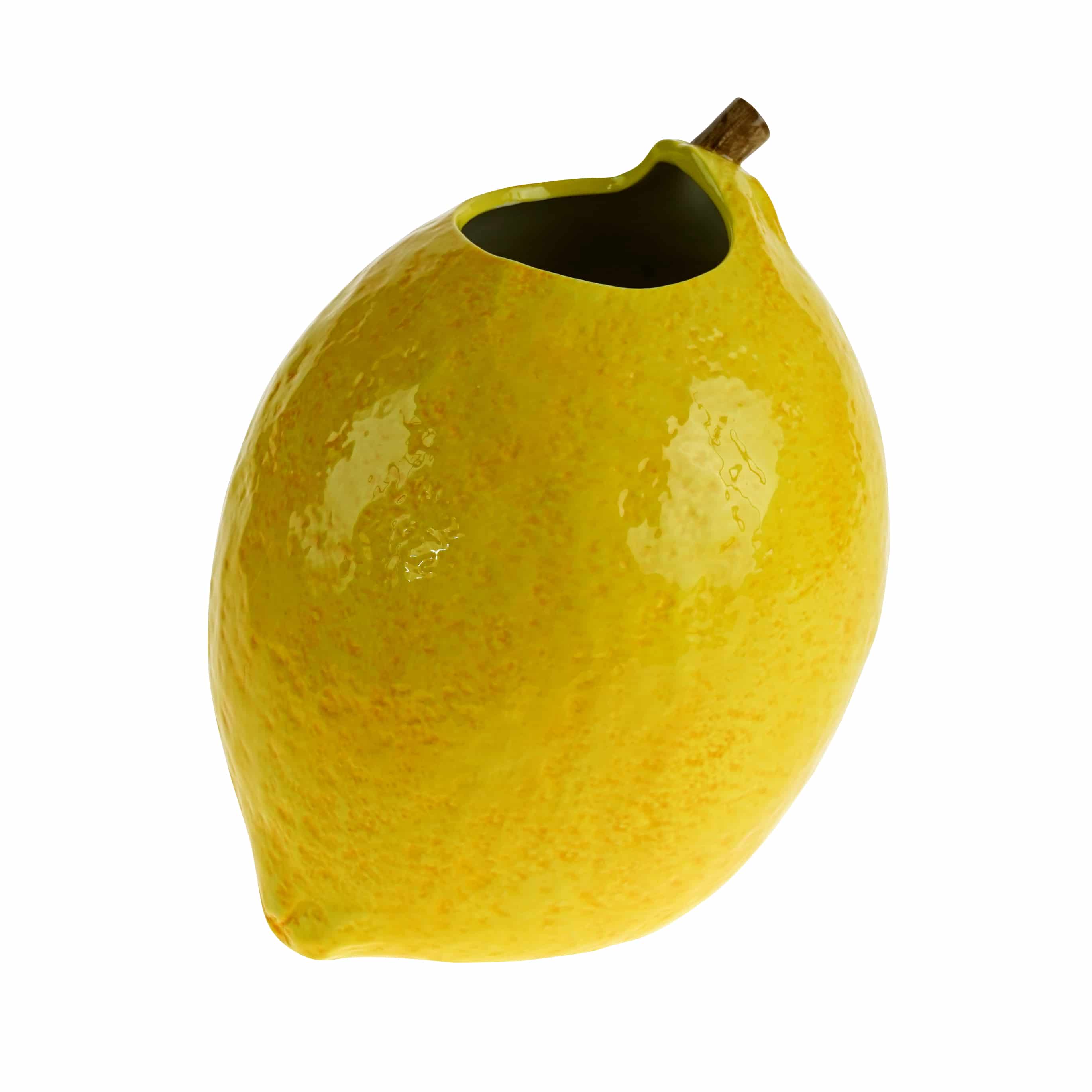 Vase Lemon in the shape of a lemon, yellow, ceramic, glazed