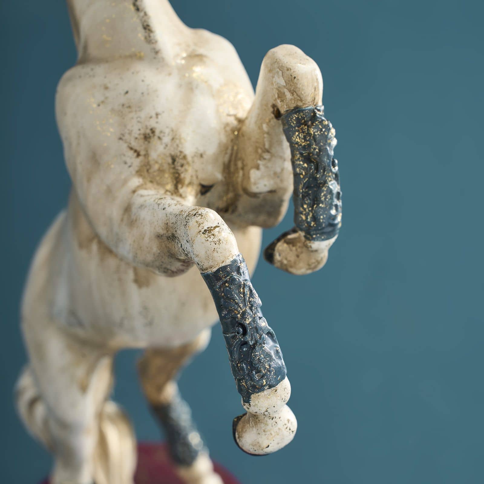 Circus Horse Candle Holder, white-red-gold