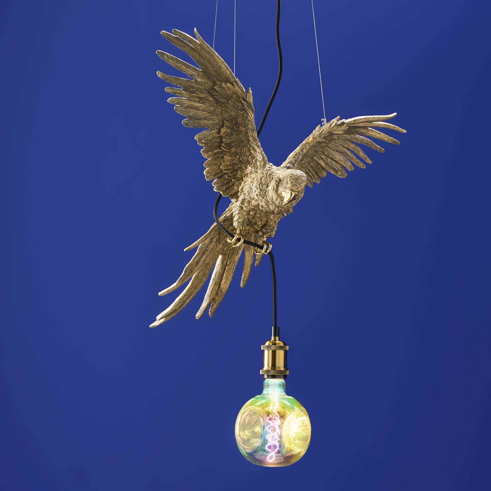 Percy papegøje-loftslampe, guld