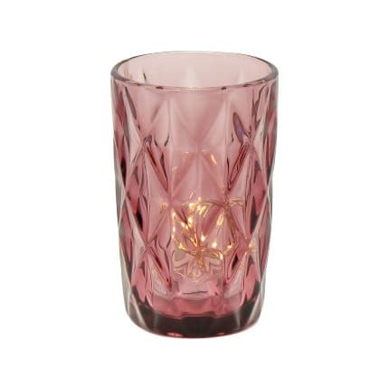4er Set Longdrinkglas, lila, Glas, 8x13 cm