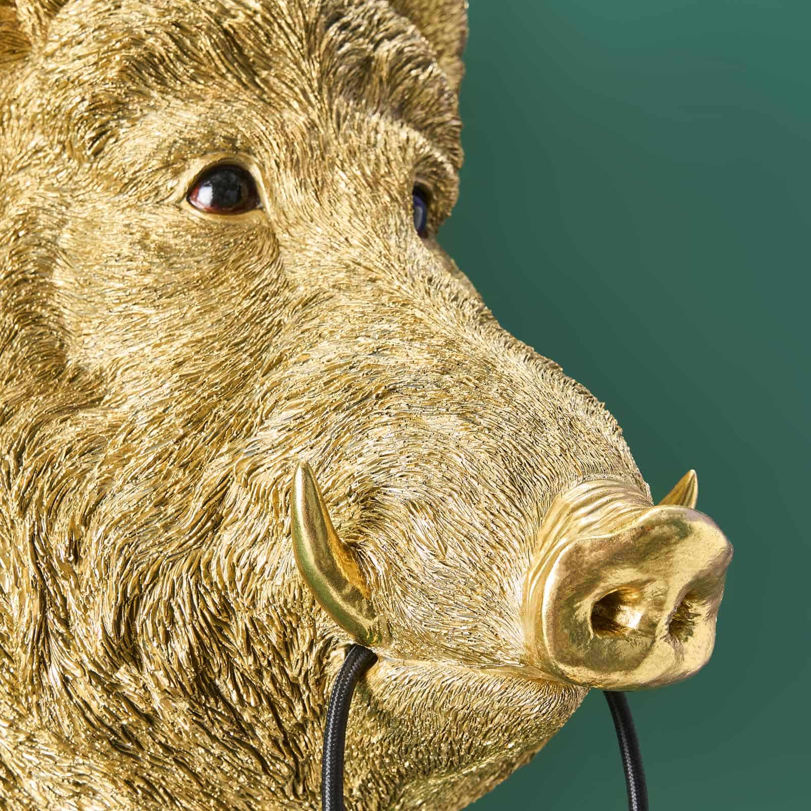 Wandleuchte Wildschwein / Schwein Willy, gold
