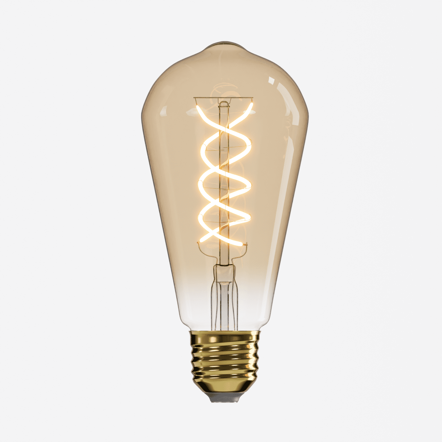 Lampadina LED a filamento a spirale, aspetto vintage, E27, 4W, 220V, 6,4x14  cm