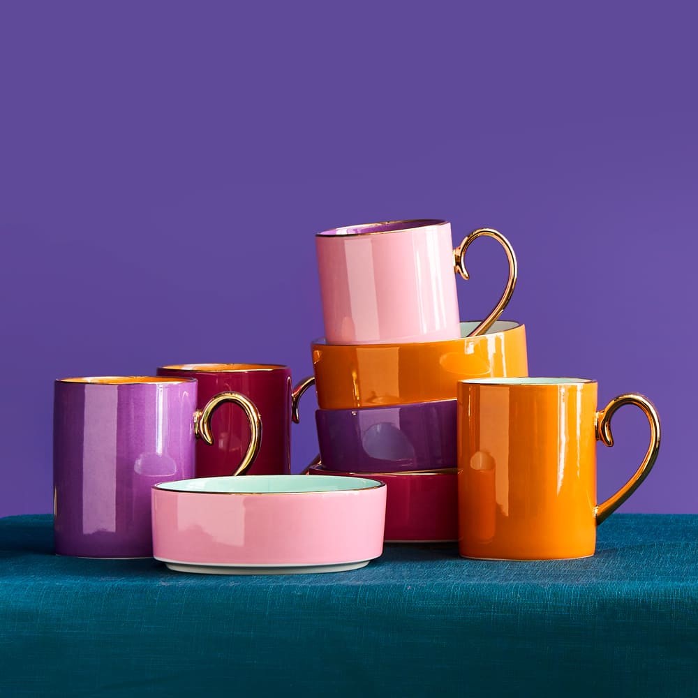 Set of 4 Fancy Colors mugs