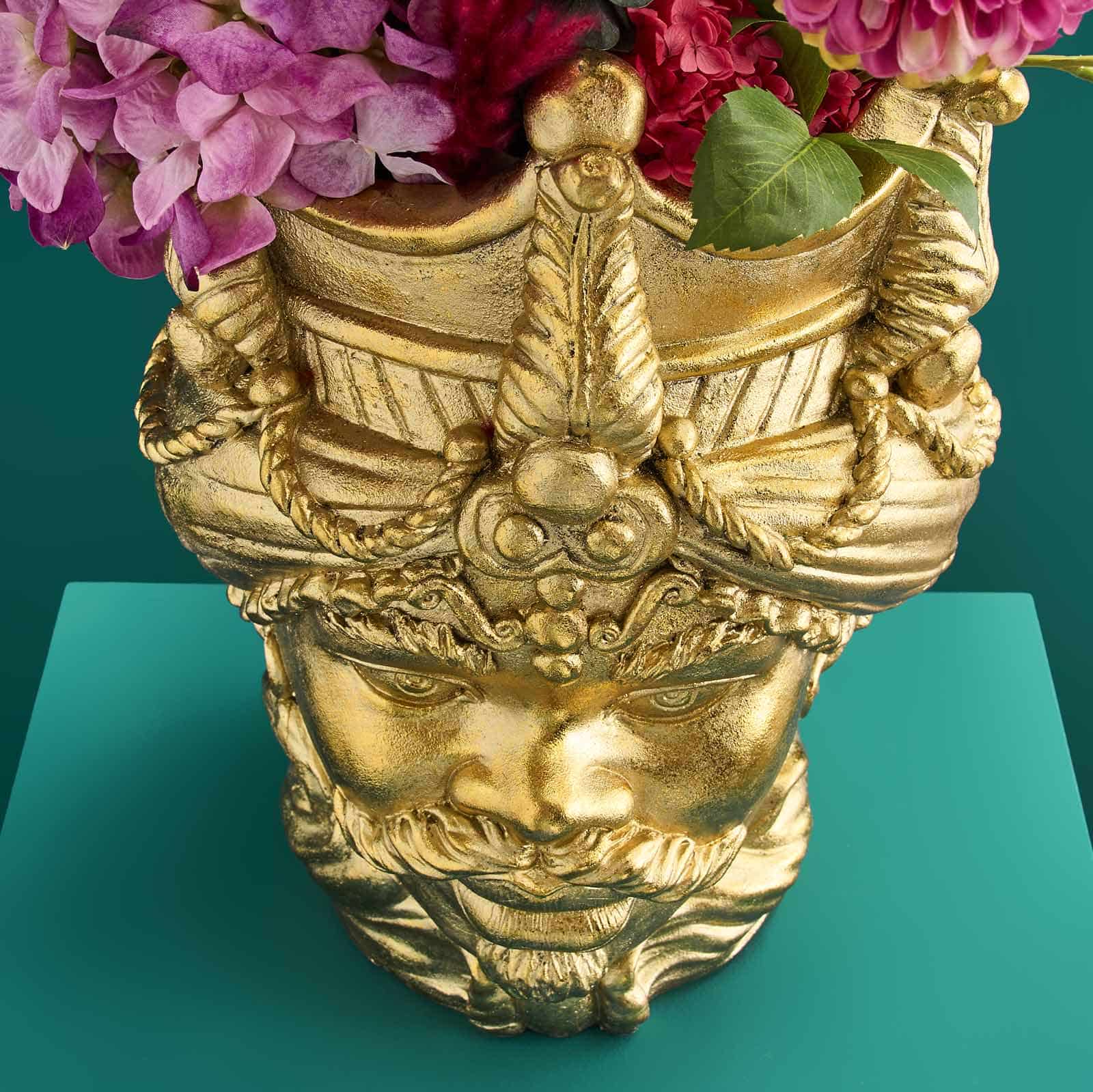 Sicilian flower pot Agostino, gold