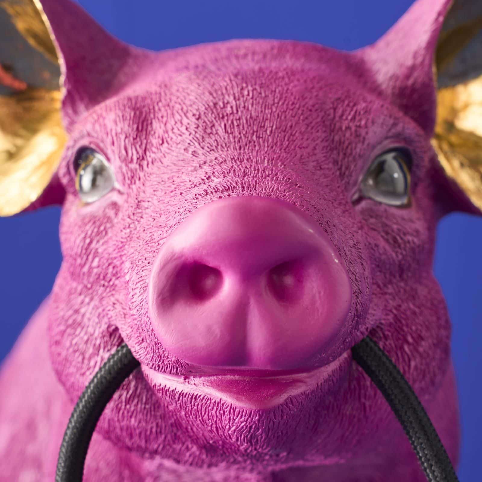 Tischleuchte Schweinchen Piggy, magenta