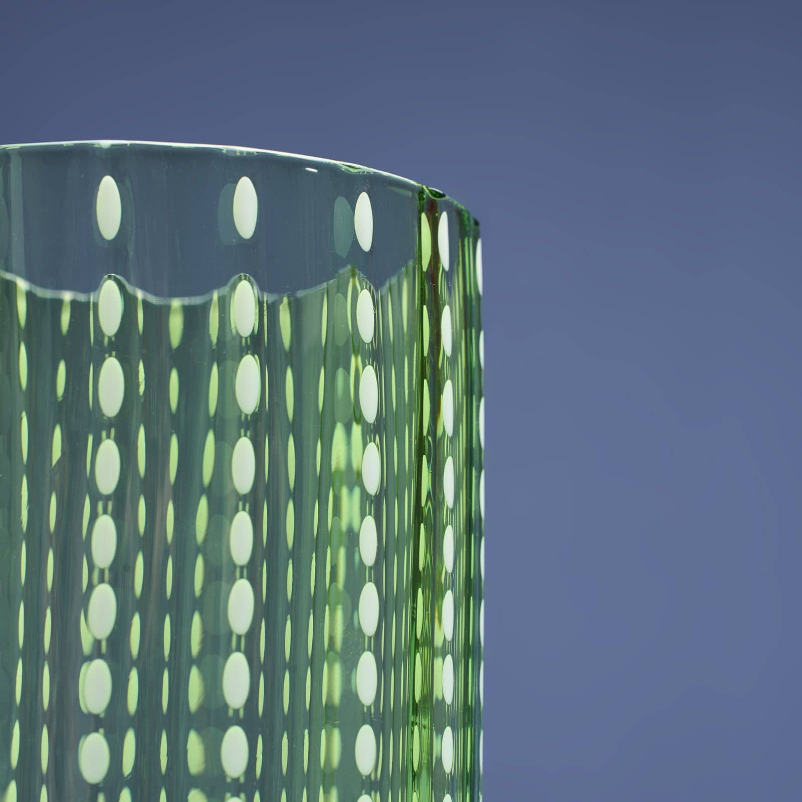 Set of 6 Dotty drinking glasses, green, solid-coloured glass