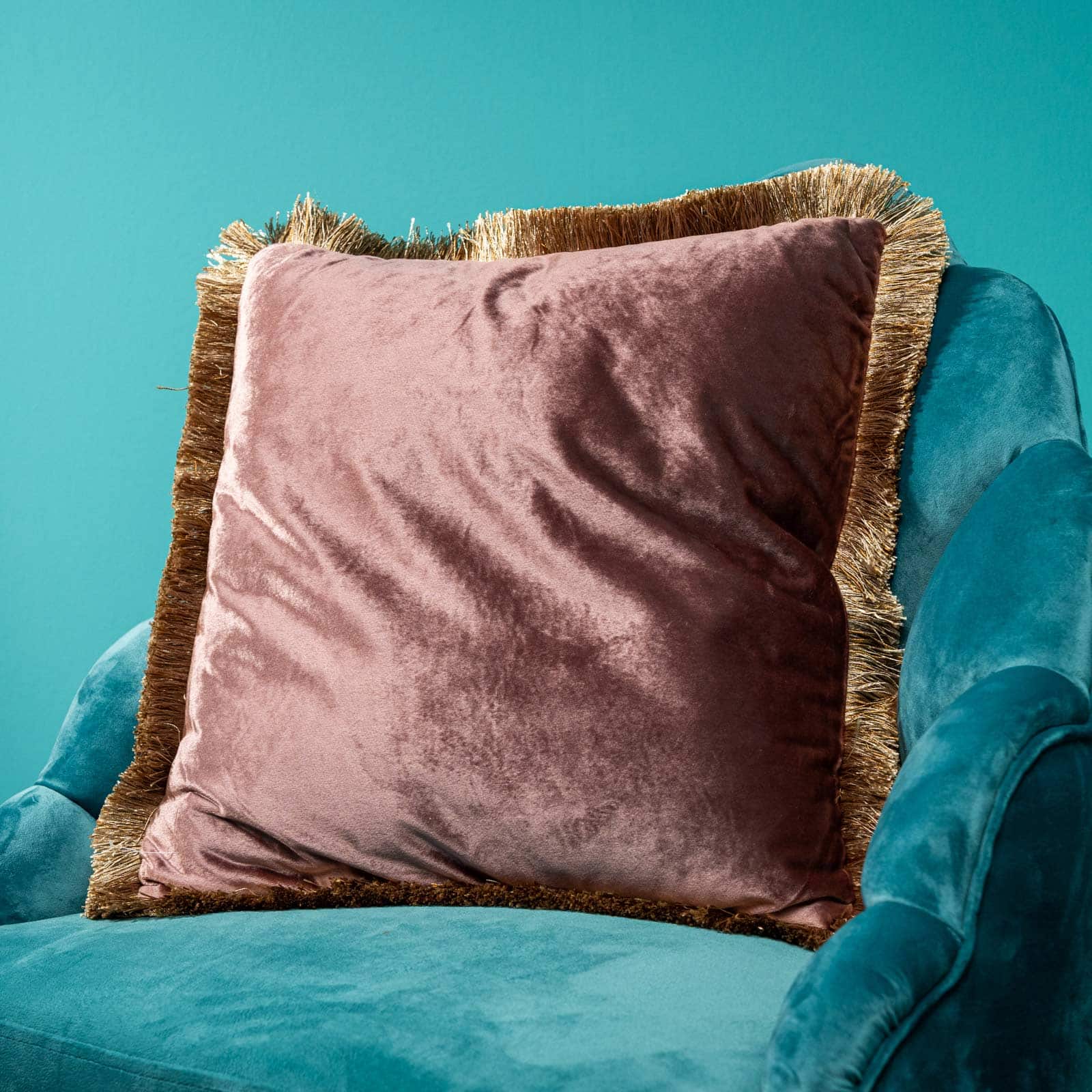 Samtkissen Velvet Cushion, rot, Polyester, 45x45cm