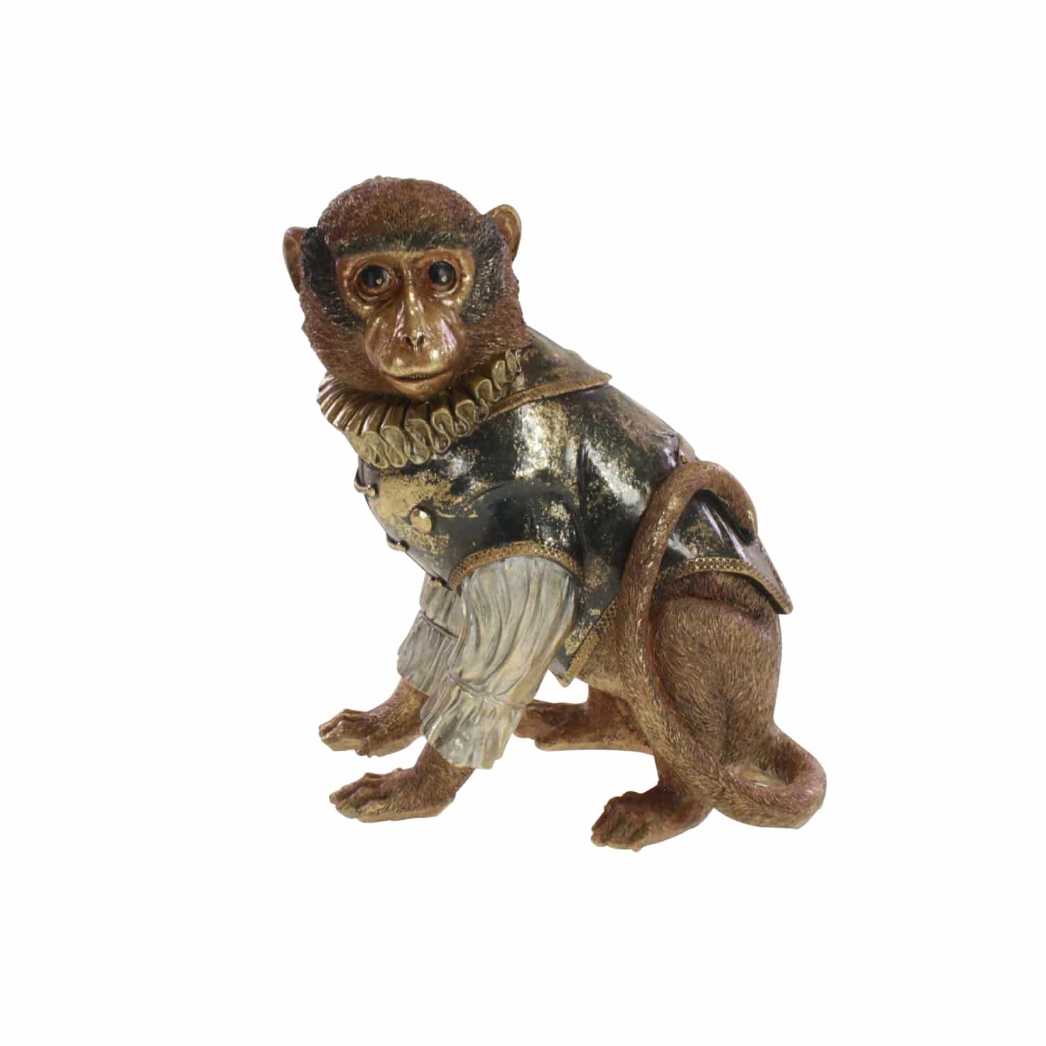 Decorative figure / animal figure monkey Alonso, antique gold, vintage finish