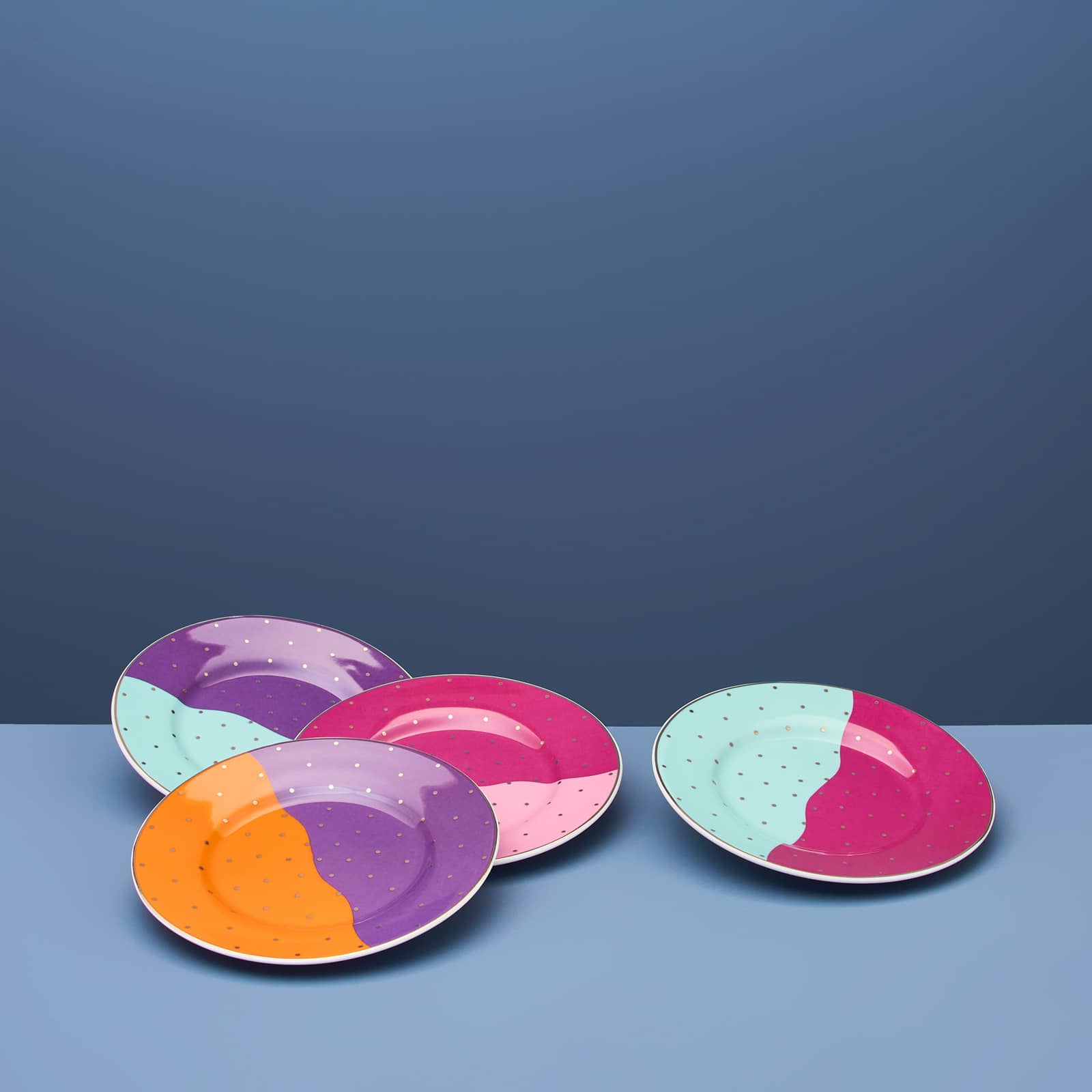 Set of 4 plates Fancy Color