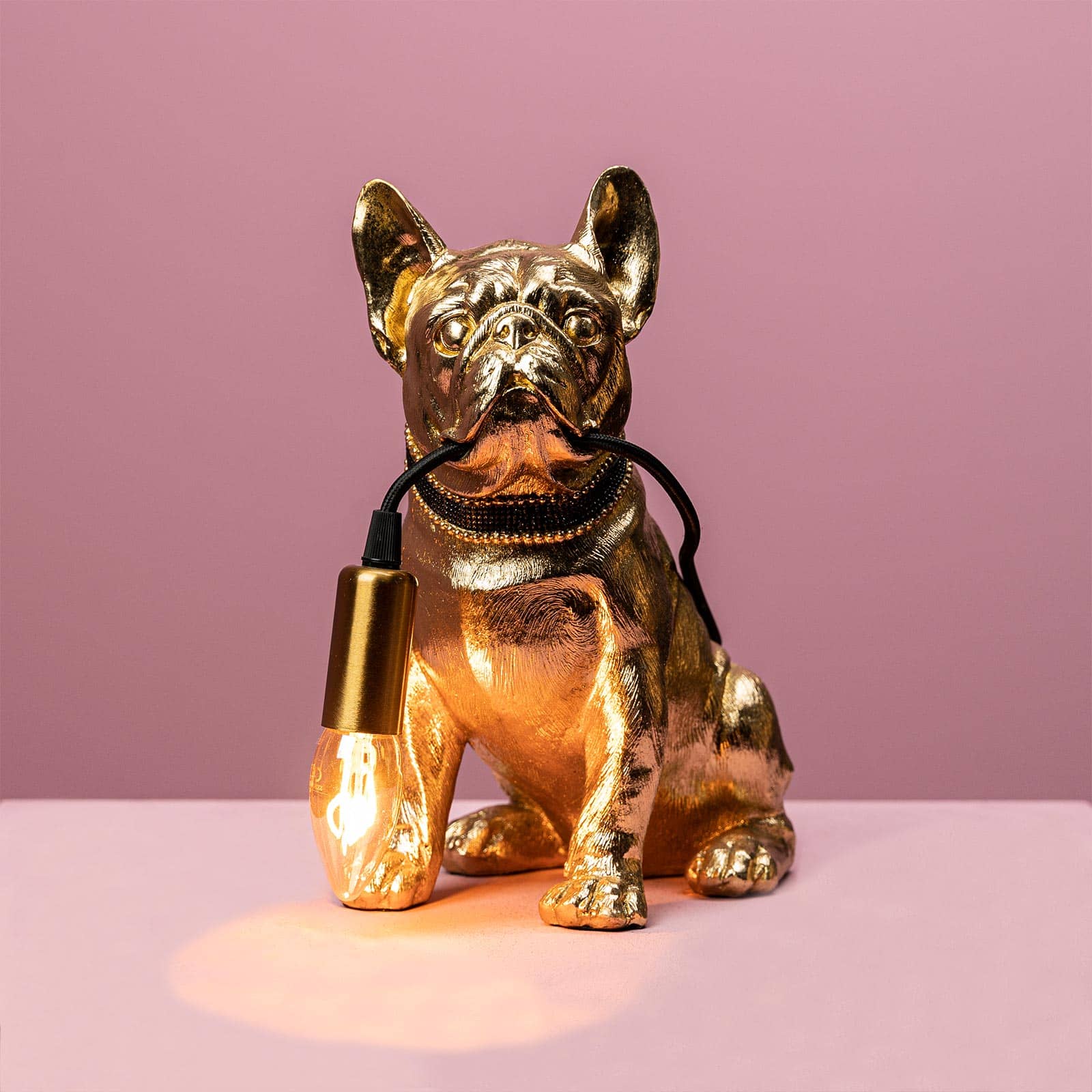 Lámpara de mesa perro / bulldog francés Francis, dorado