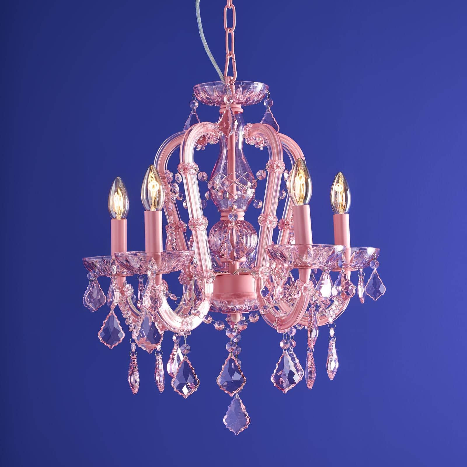 Glass Chandelier Aurora, pink