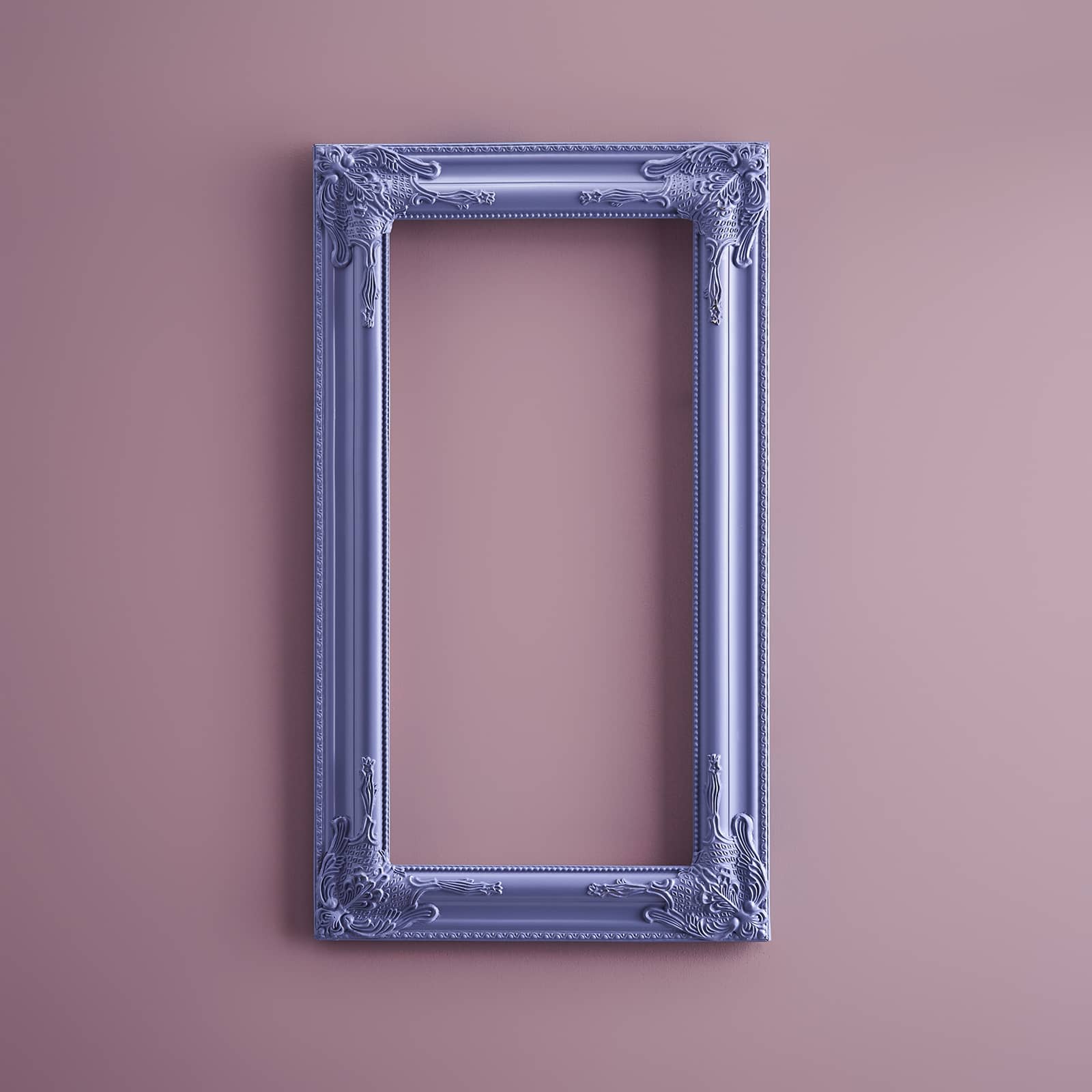 Decorative frame / baroque frame, purple, wood, 40x70 cm