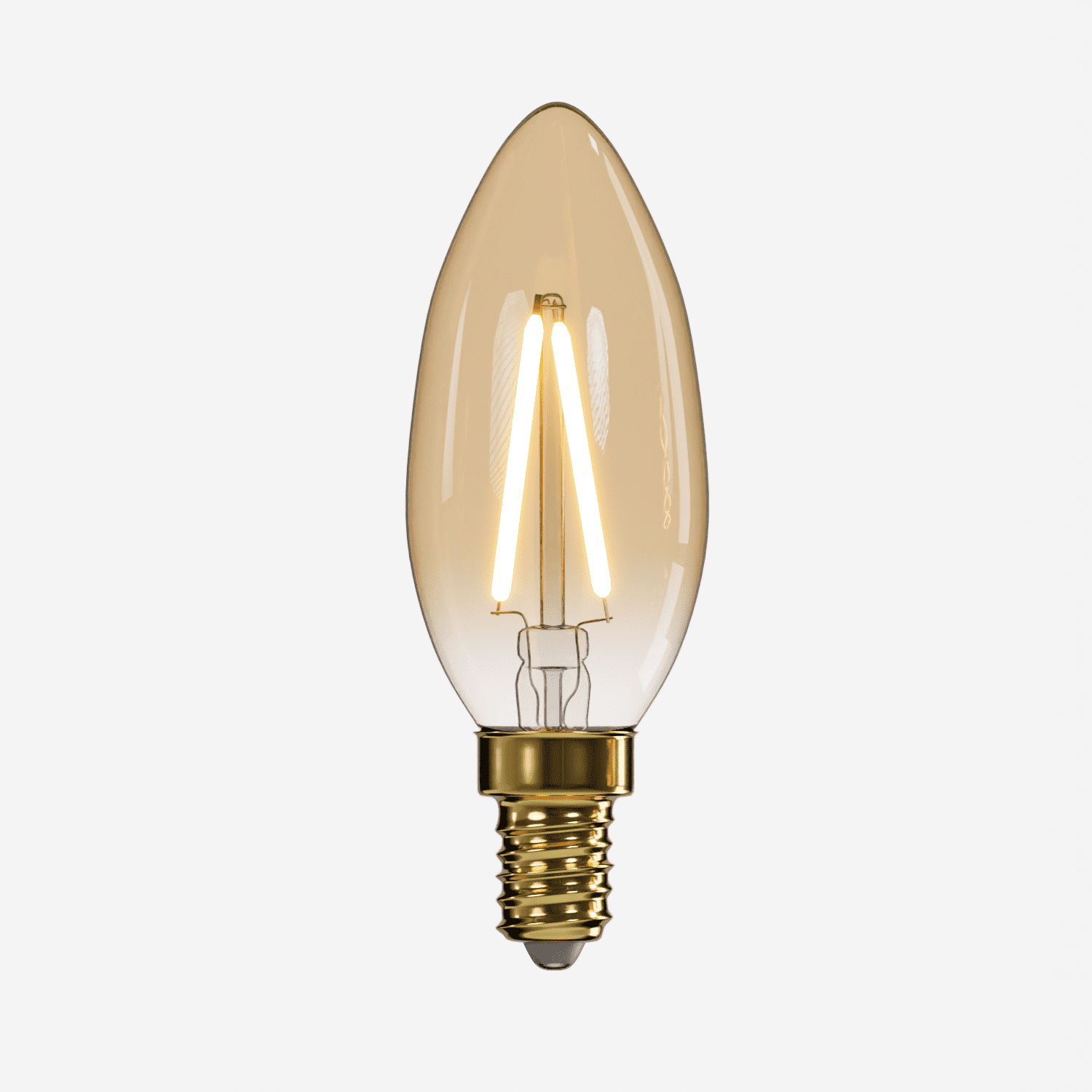 LED cross-filament bulb, candle shape, vintage look, E14, 2 W, 220 V, 3.5x9.5