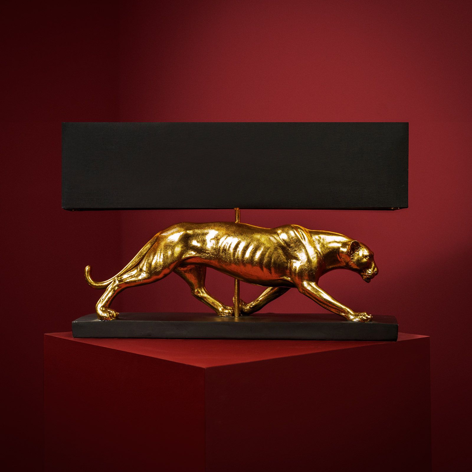 Tischleuchte Panther Baghiro, gold/schwarz
