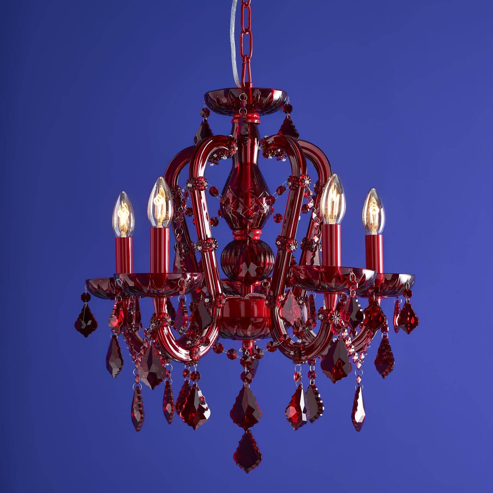 Glass Chandelier Aurora, red