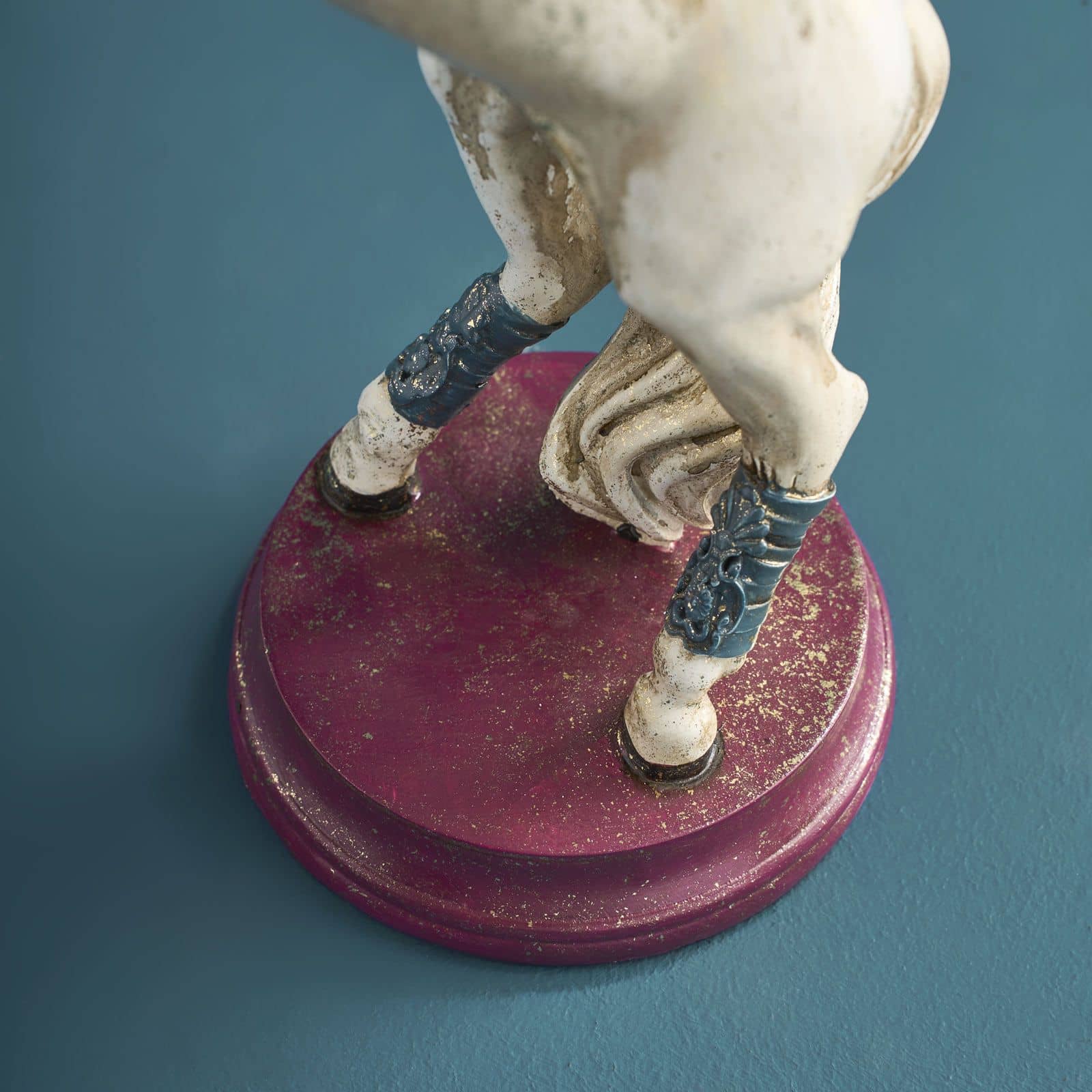 Circus Horse Candle Holder, white-red-gold