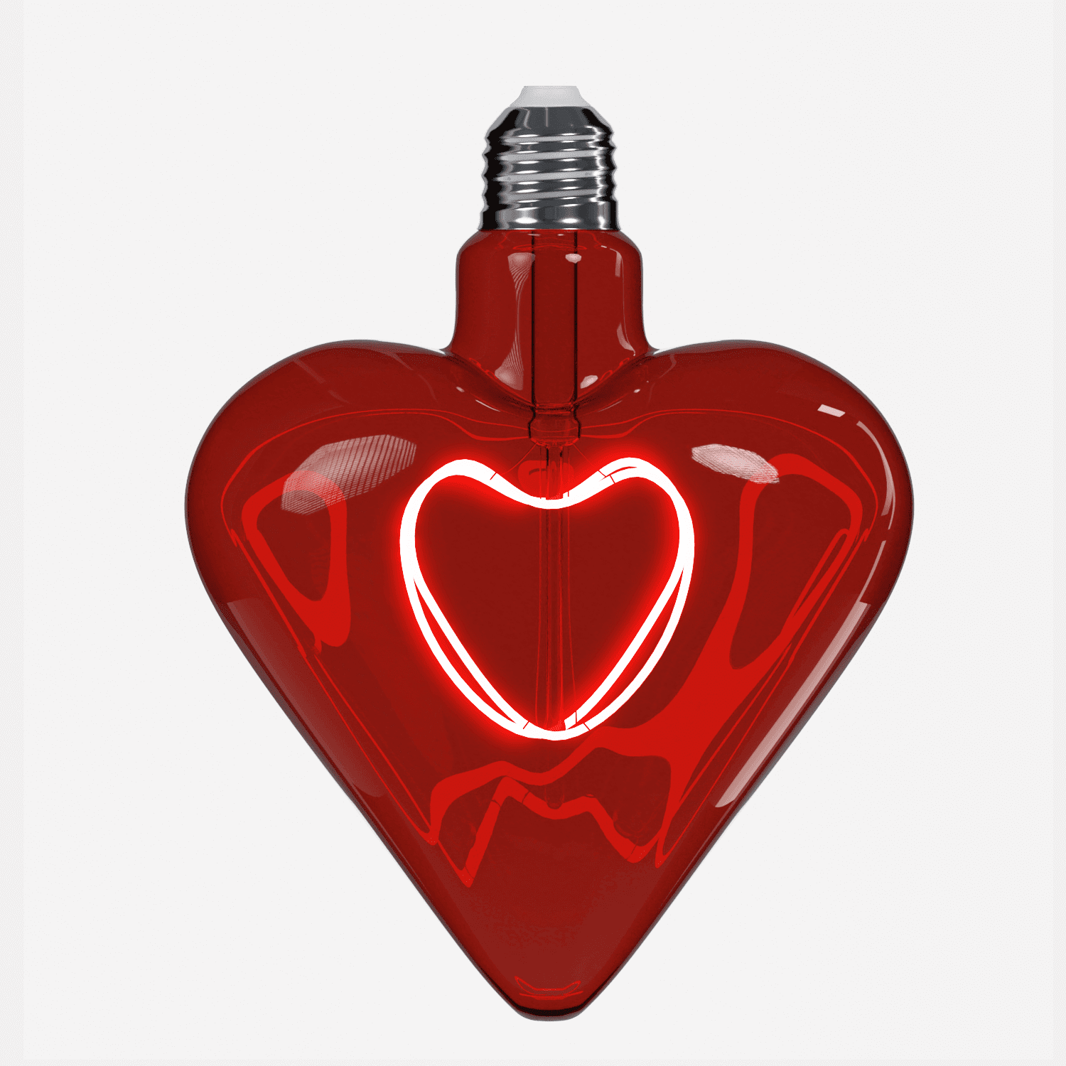 LED Bulb heart, red