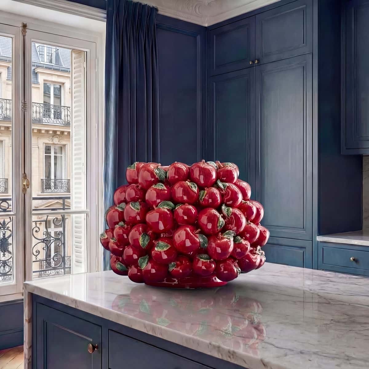 XXL Vase Apfel, rot, handgefertigt