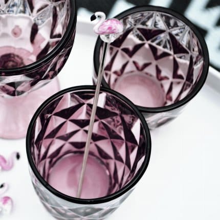 4er-Set Wasserglas, lila, Glas, 8x10 cm
