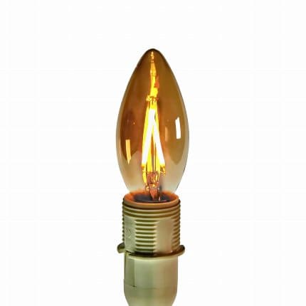 LED cross-filament bulb, candle shape, vintage look, E14, 2 W, 220 V, 3.5x9.5