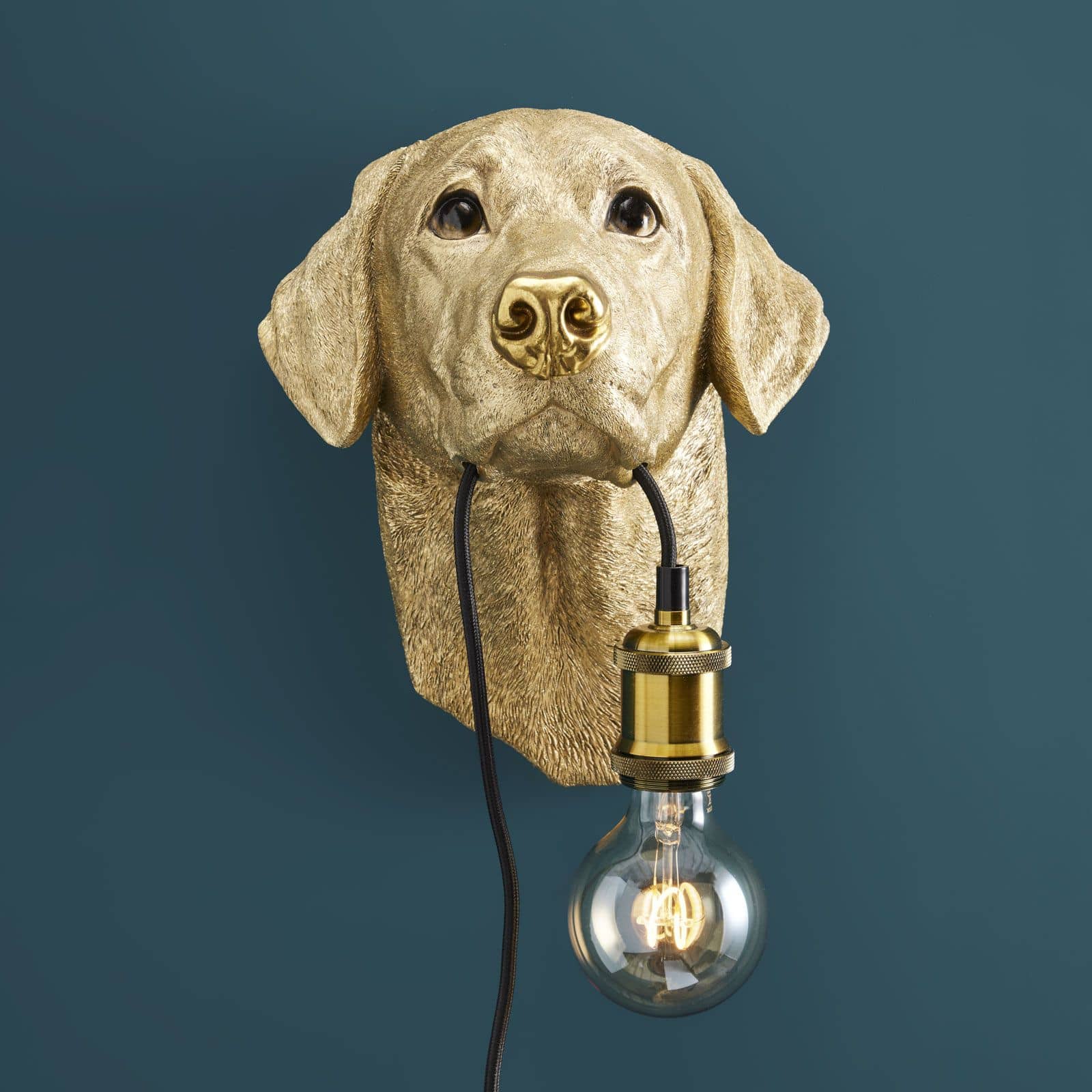 Wall lamp Labrador Lucky, gold