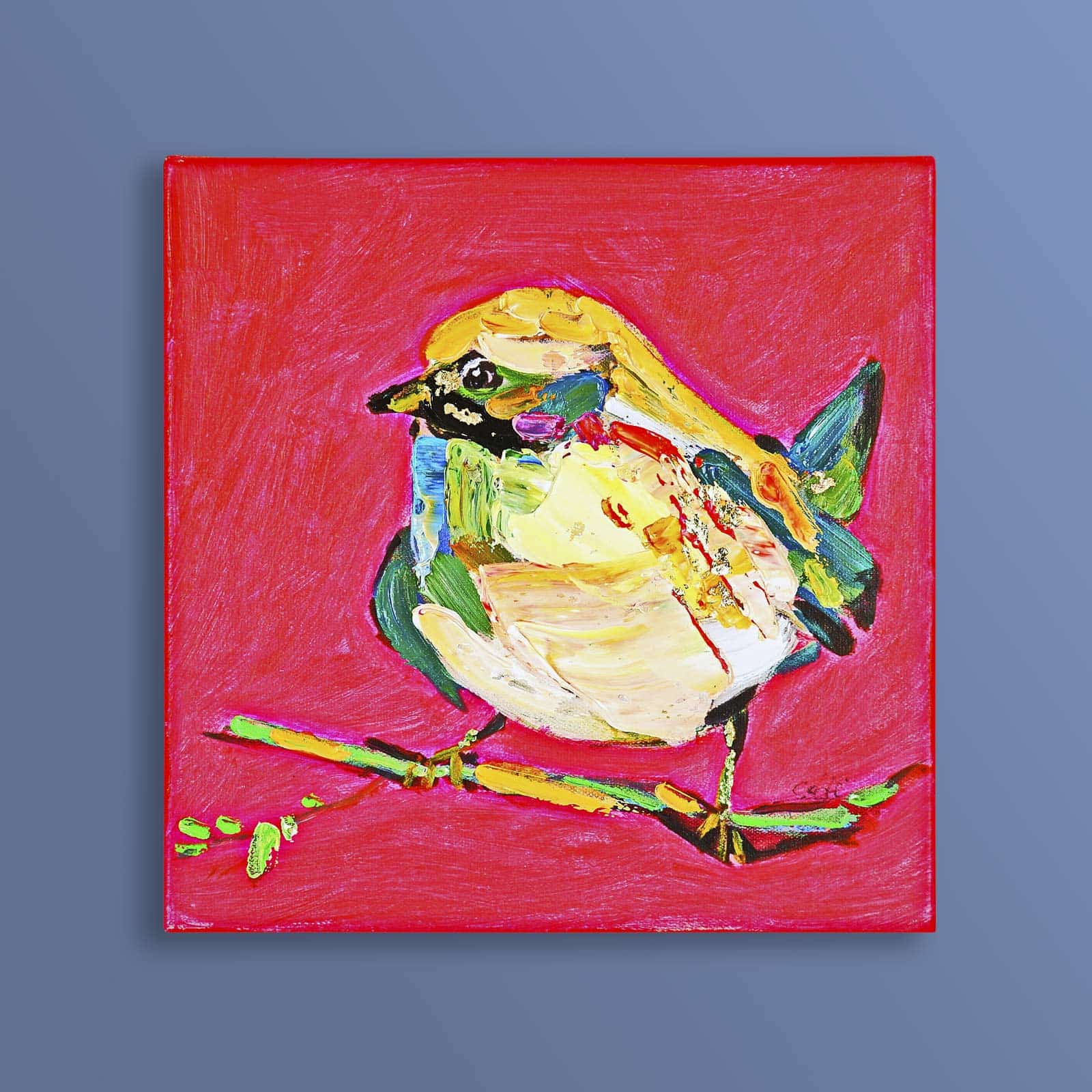 Schilderij Birdy, roze