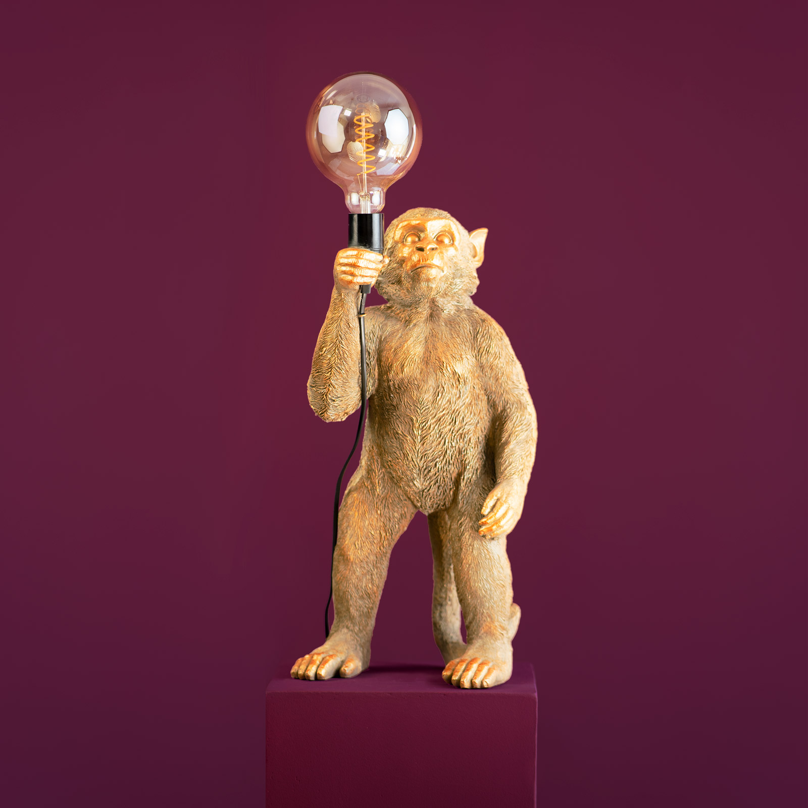 Table lamp monkey Koko, gold