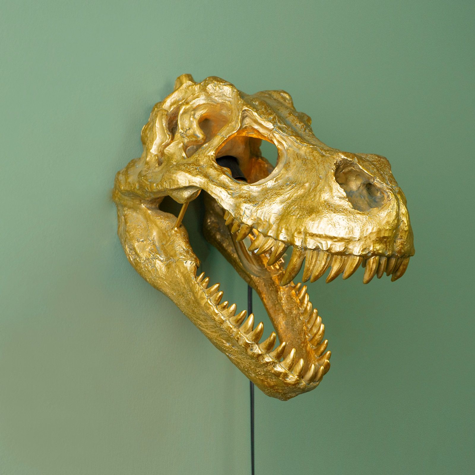 Wandleuchte Dinosaurier Rexy, gold