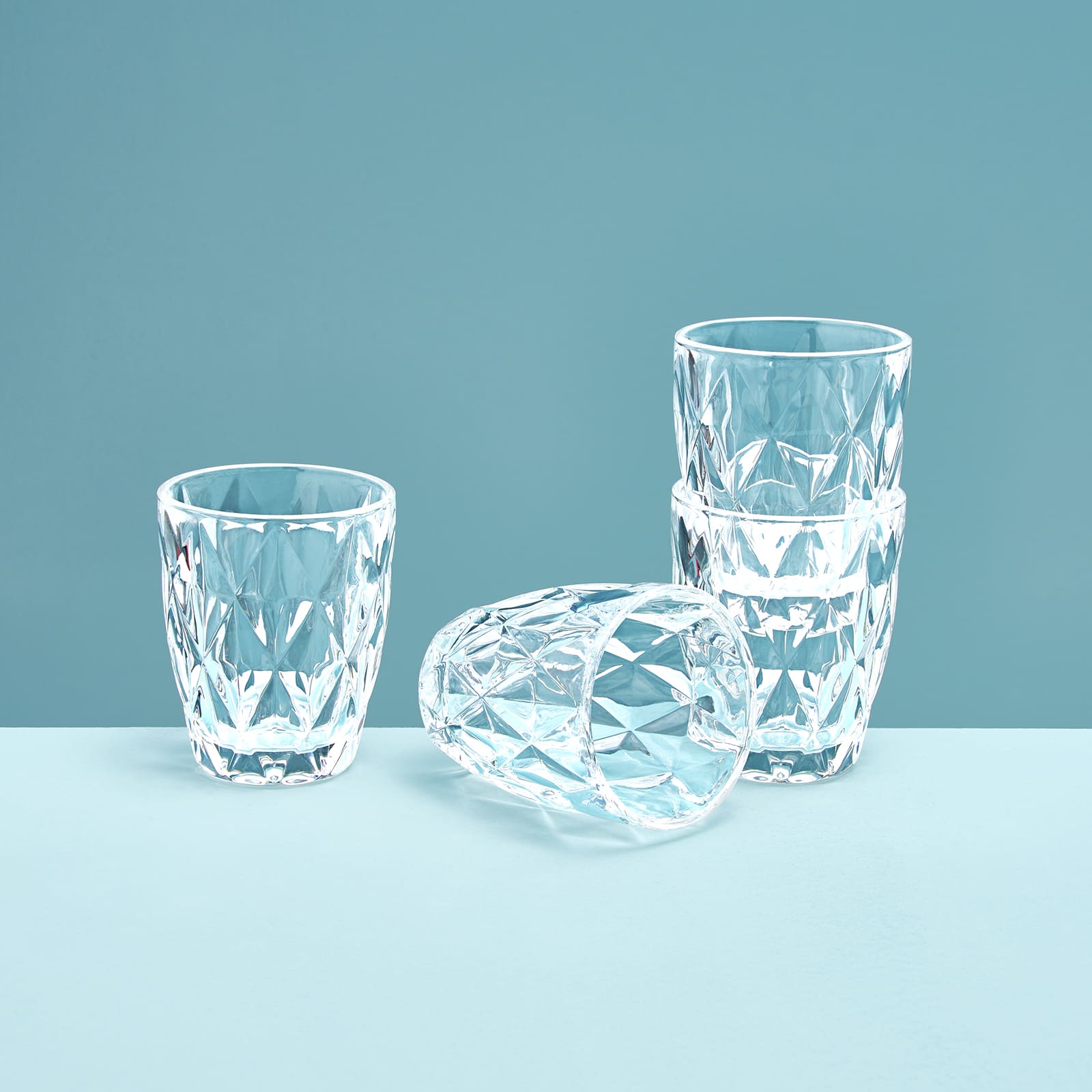 4er-Set Wasserglas, klar, Glas, 8x10 cm