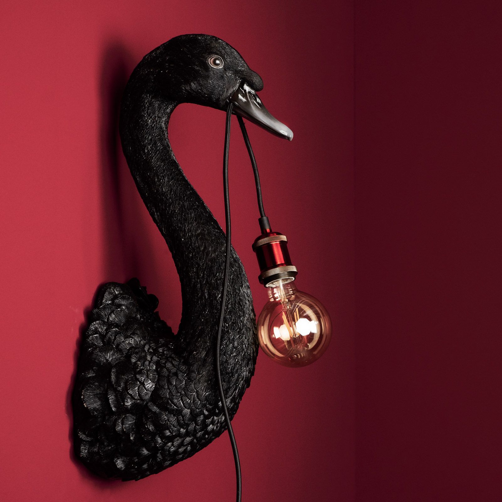 Wall Lamp swan Petra, black