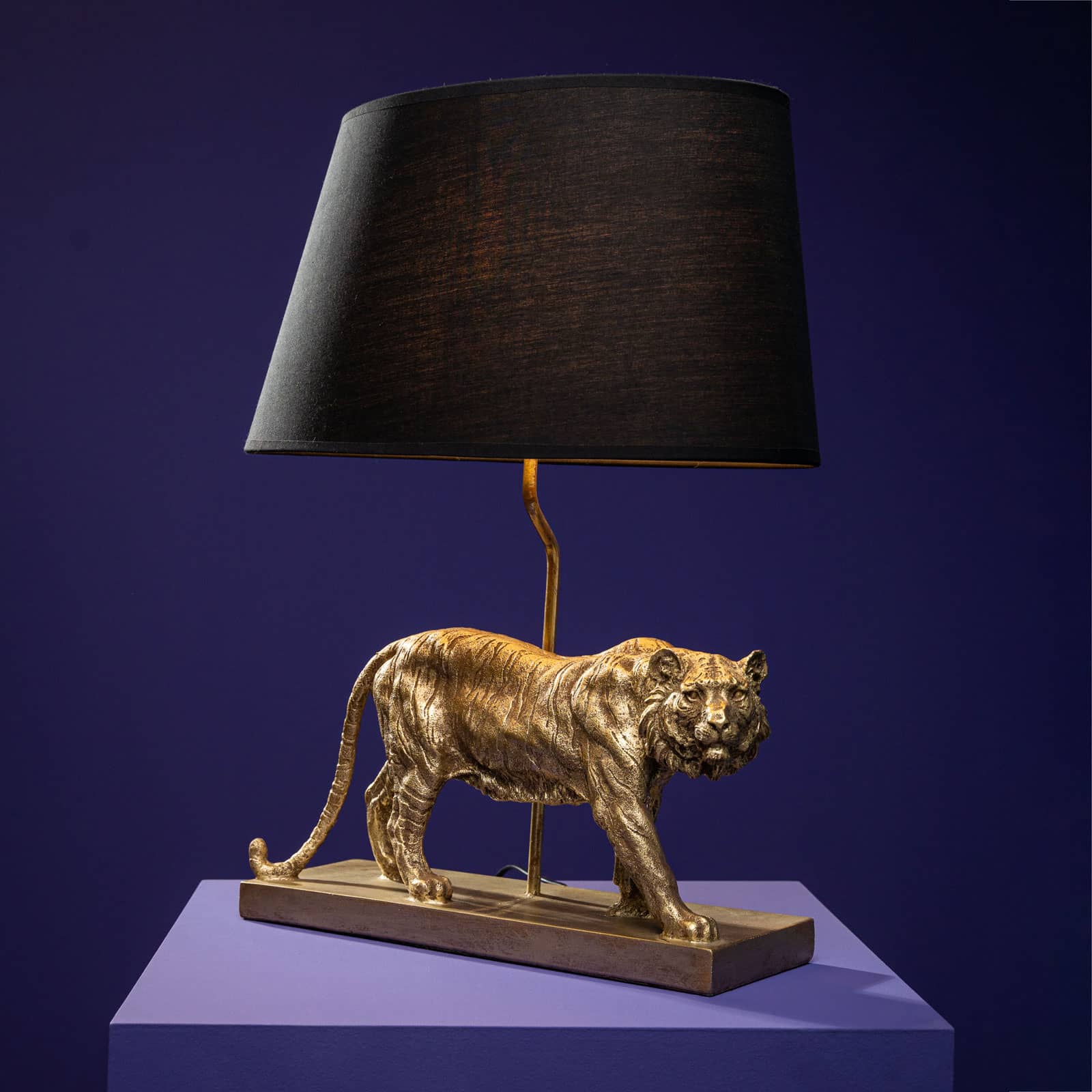 Table lamp tiger Tiziano, gold/black