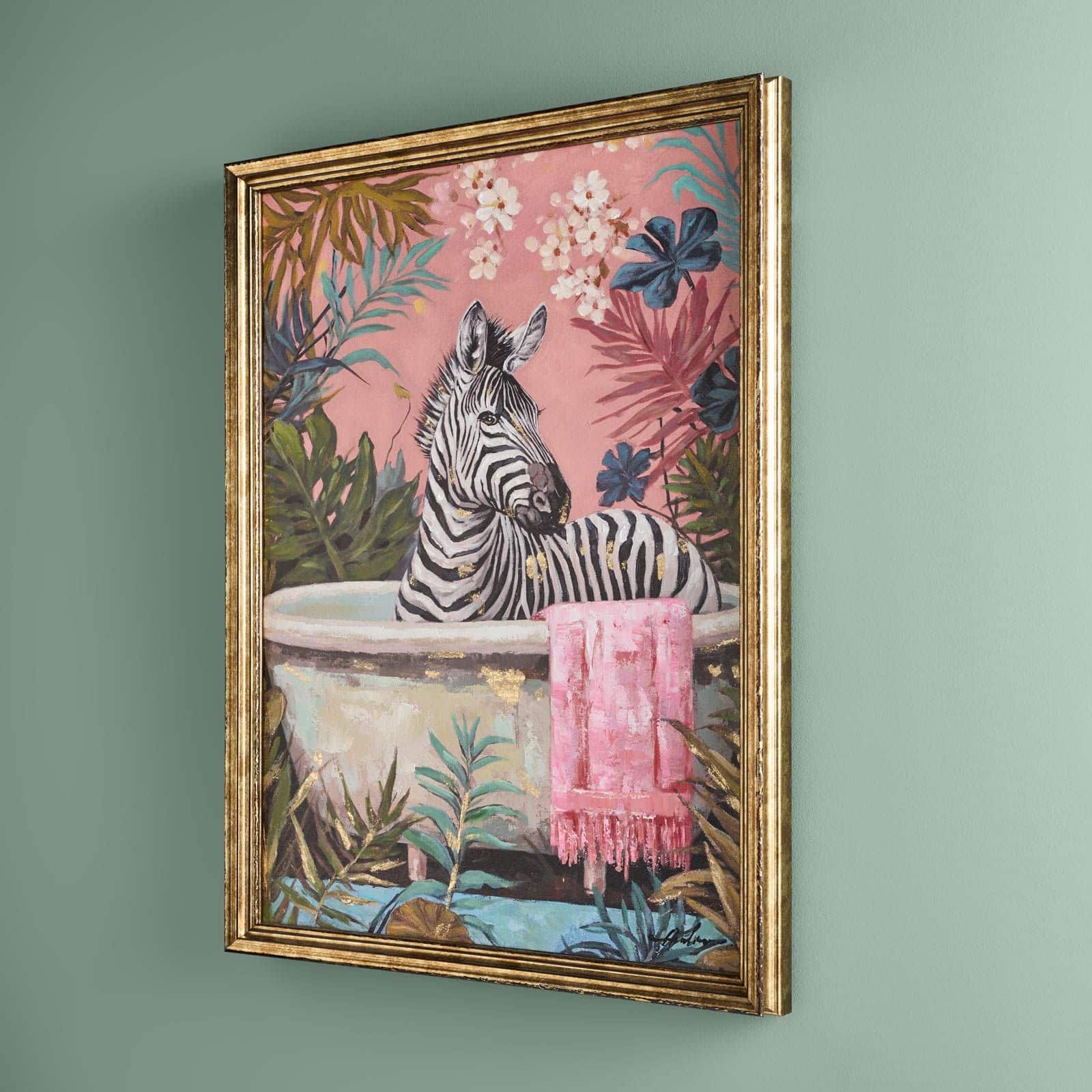 Painting Zebra in Bathtub