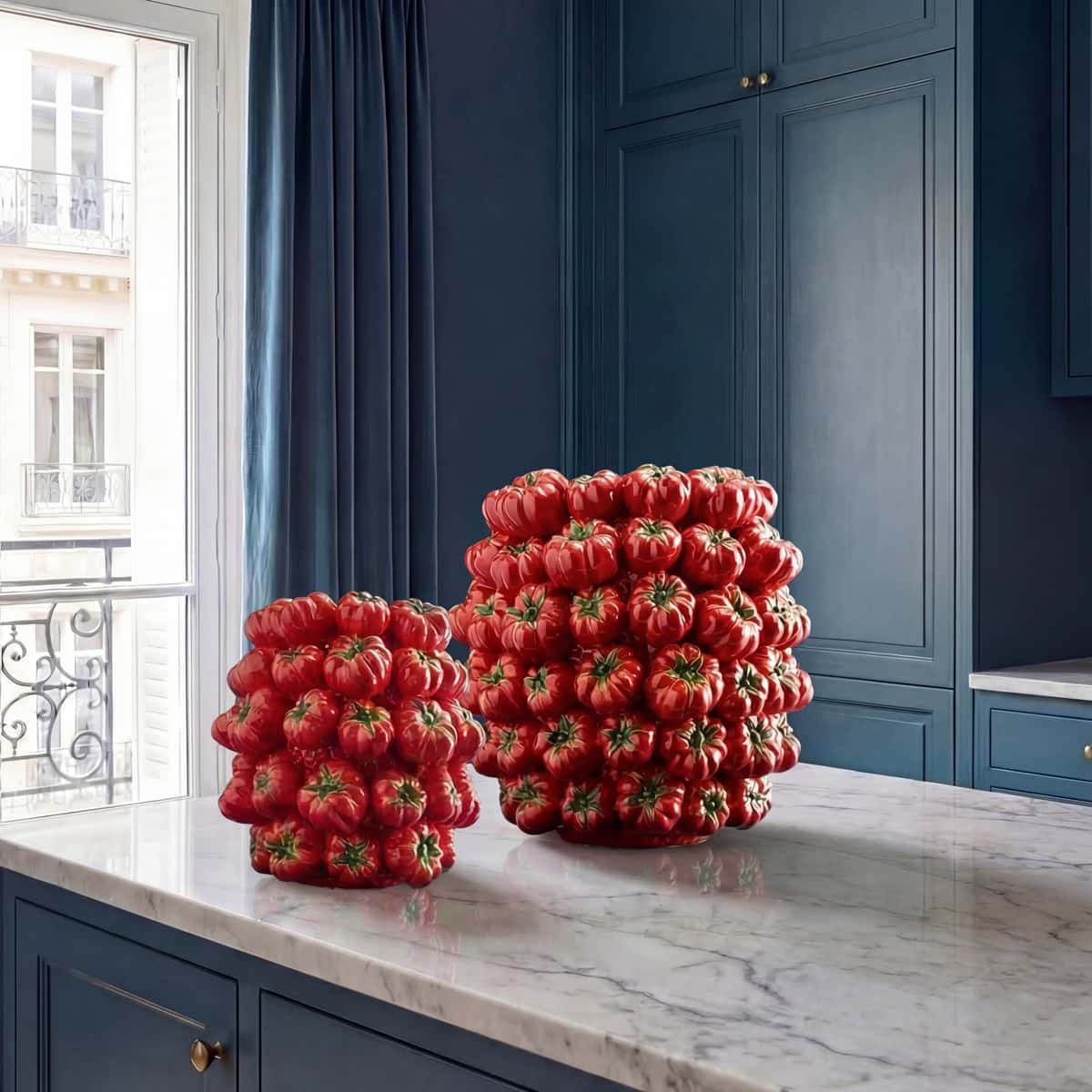 Vase Tomate, rot, handgefertigt