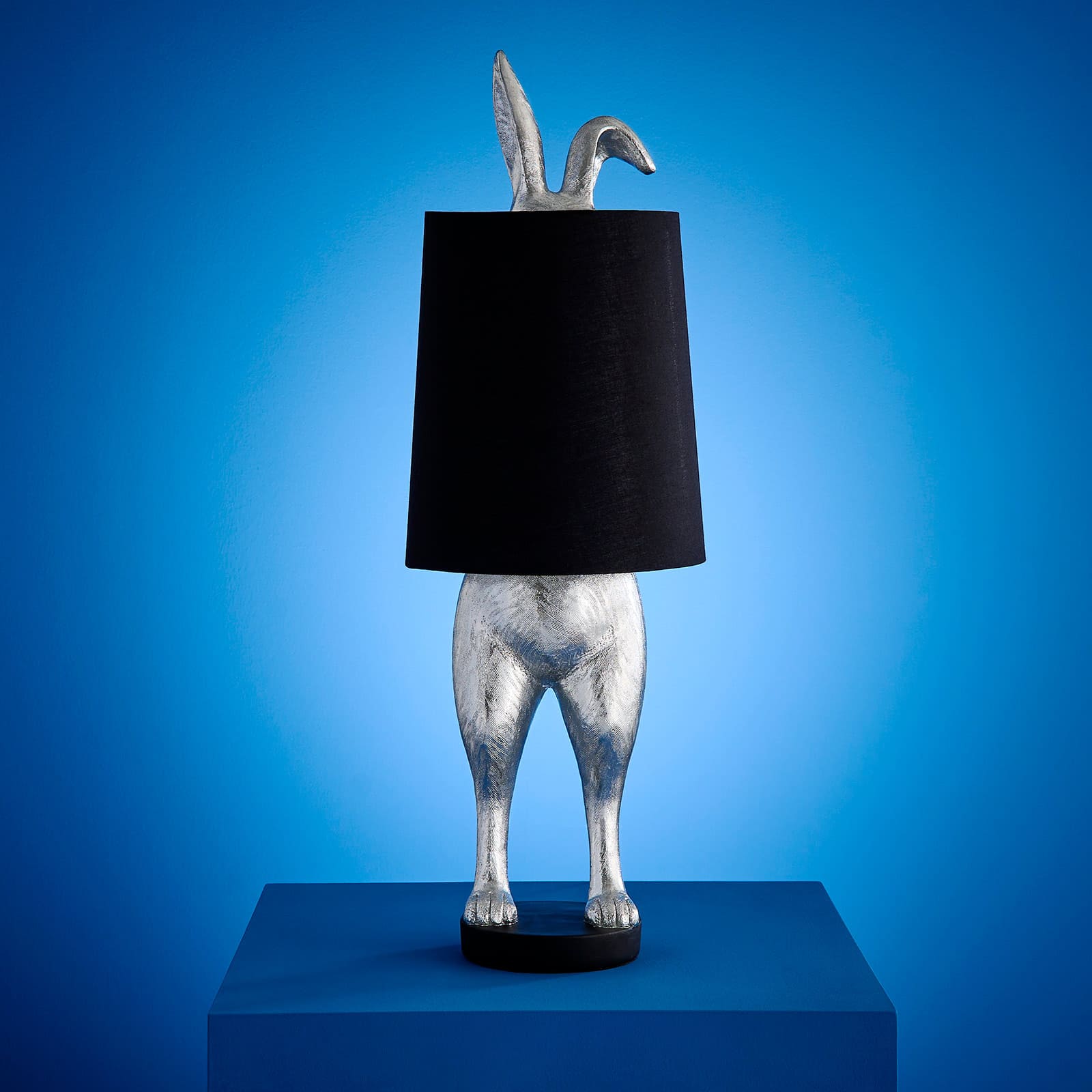 Lampe de table lapin Hiding Bunny®, argent/noir