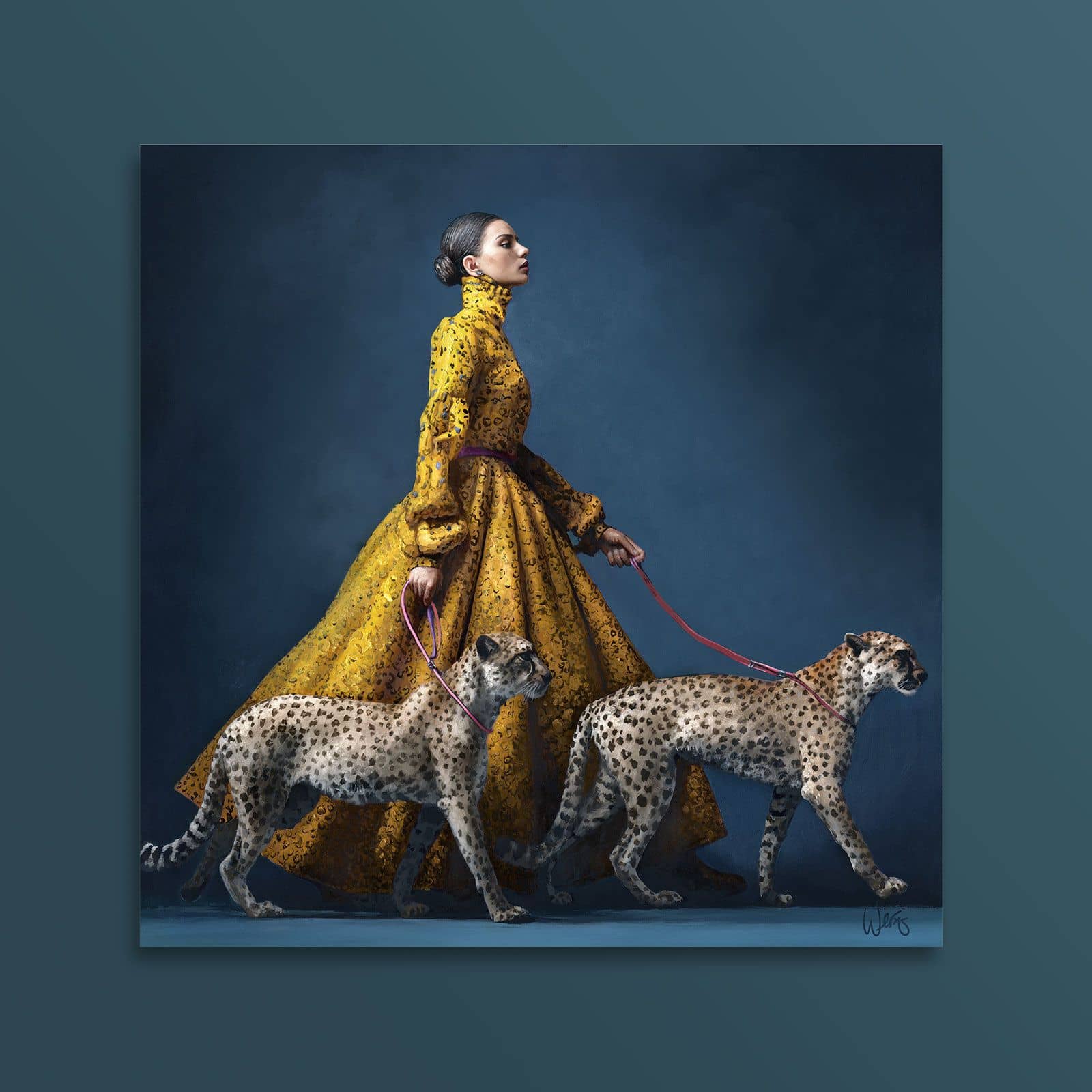 Gemälde The Cheetah Keeper, handgemalt