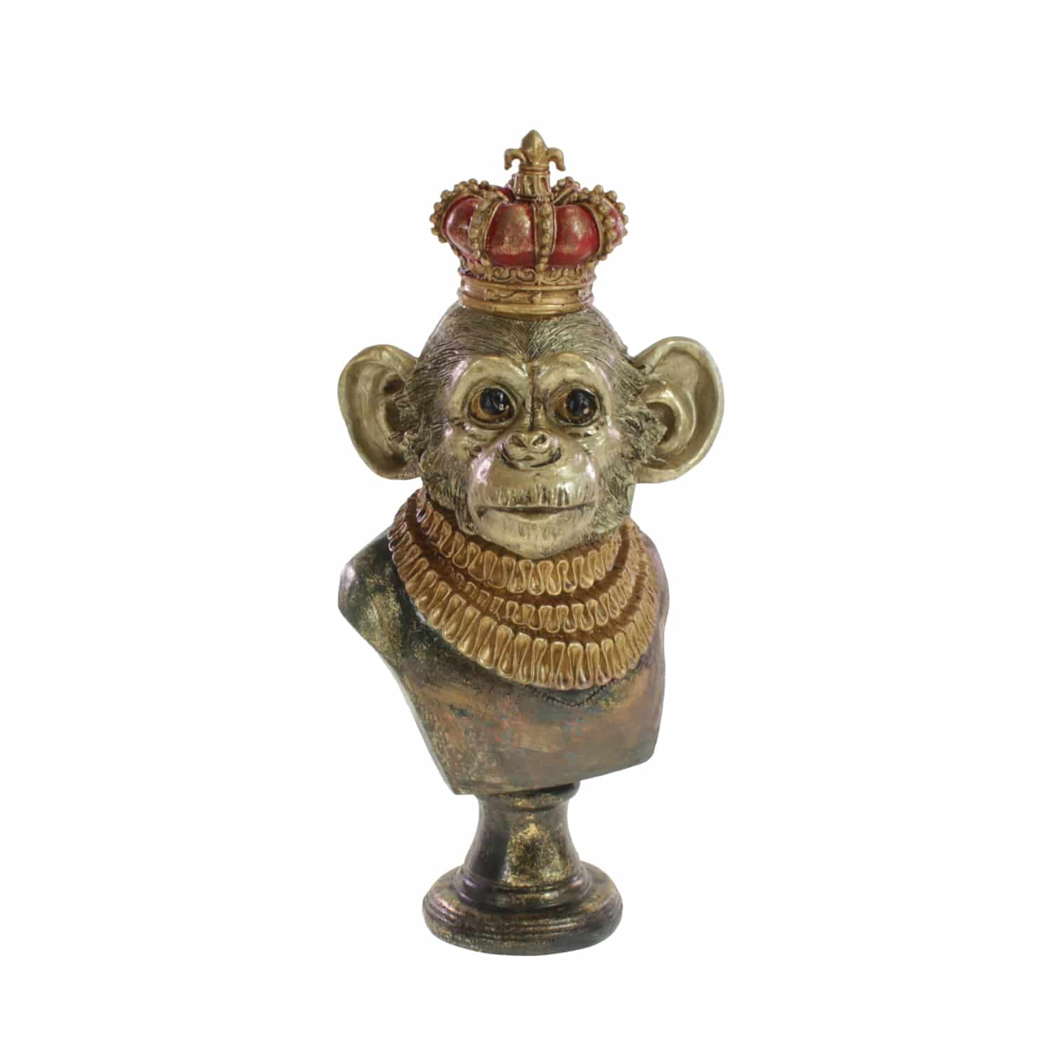 Deco bust / animal bust monkey La Principessa, antique gold, vintage finish