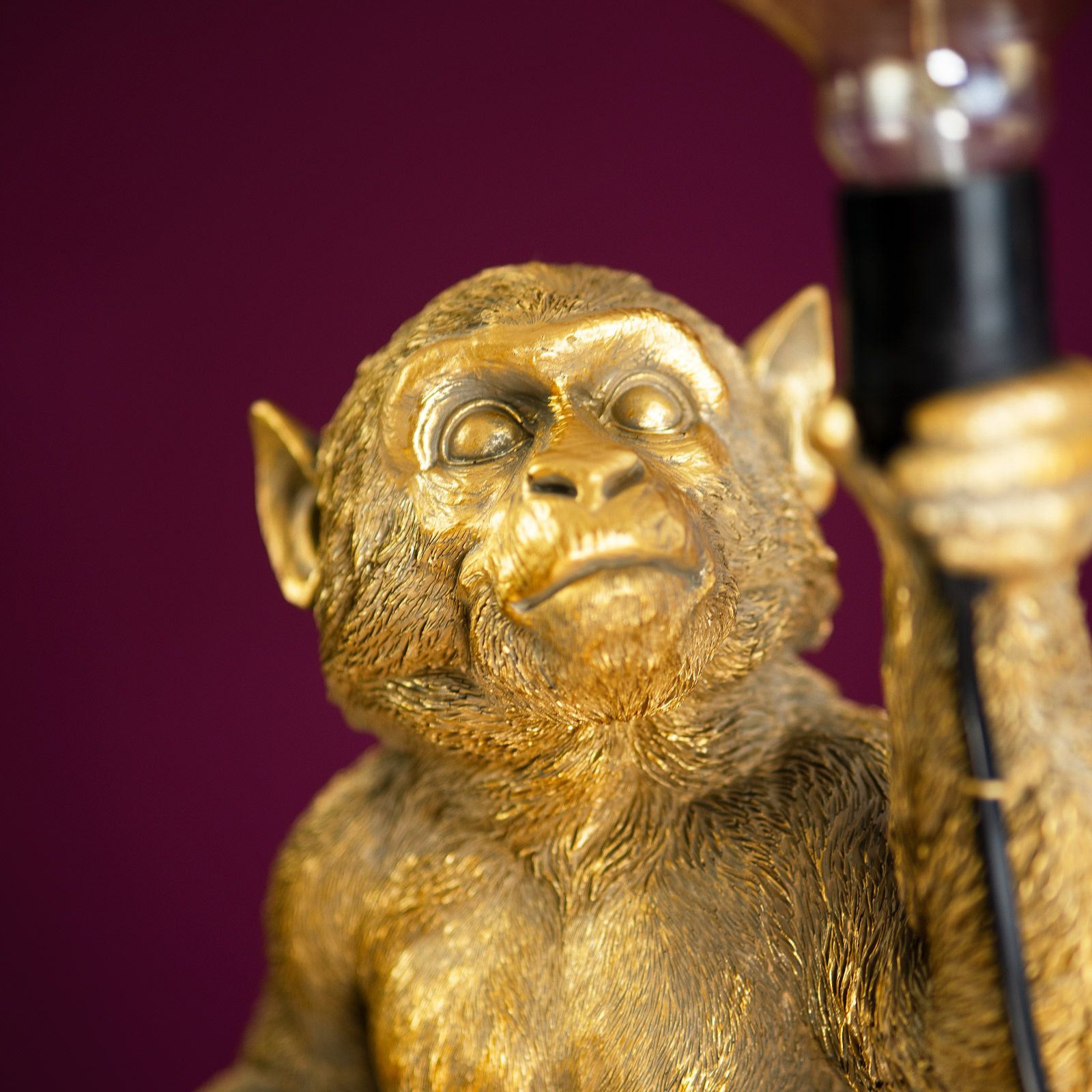 Table lamp monkey Abu, gold