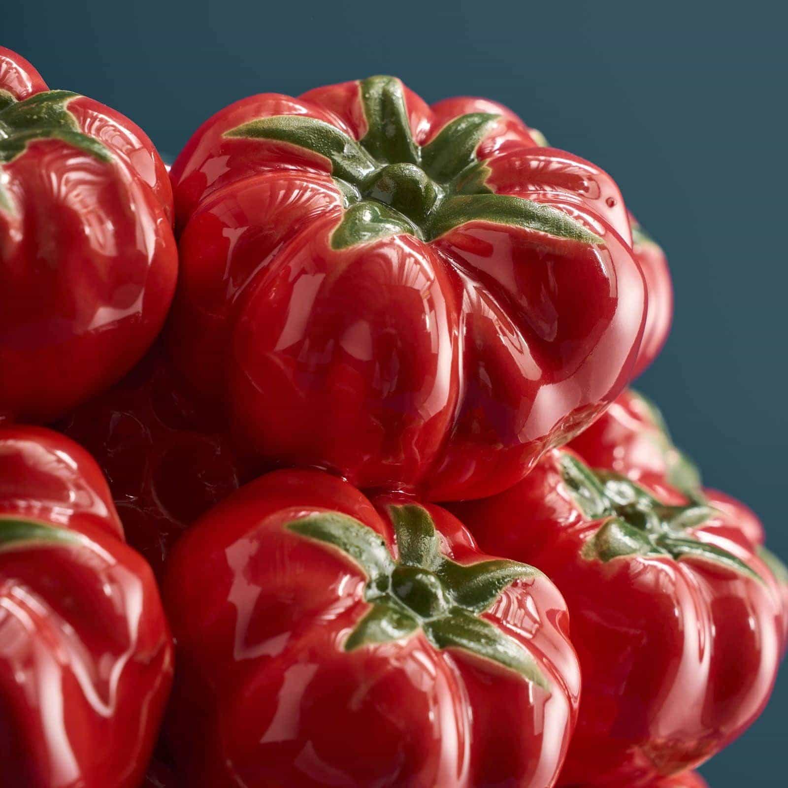 Vase Tomate, rot, handgefertigt