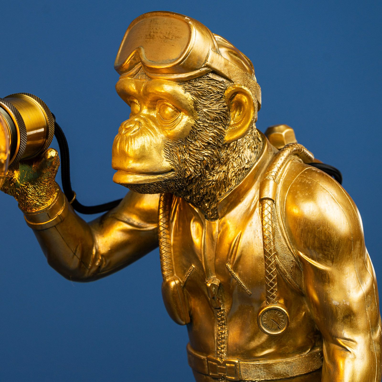Table lamp monkey Diver Dan, gold
