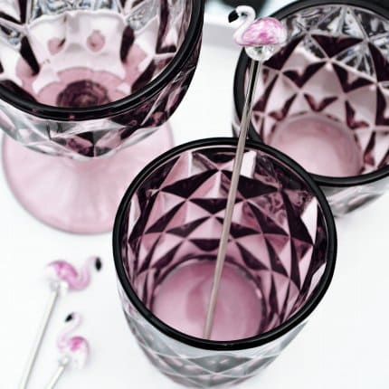 4er-Set Weinglas, lila, Glas, 9 x 17 cm