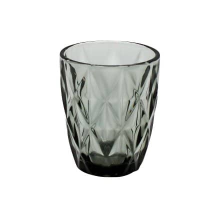 4er Set Wasserglas, anthrazit, Glas, 8x10 cm