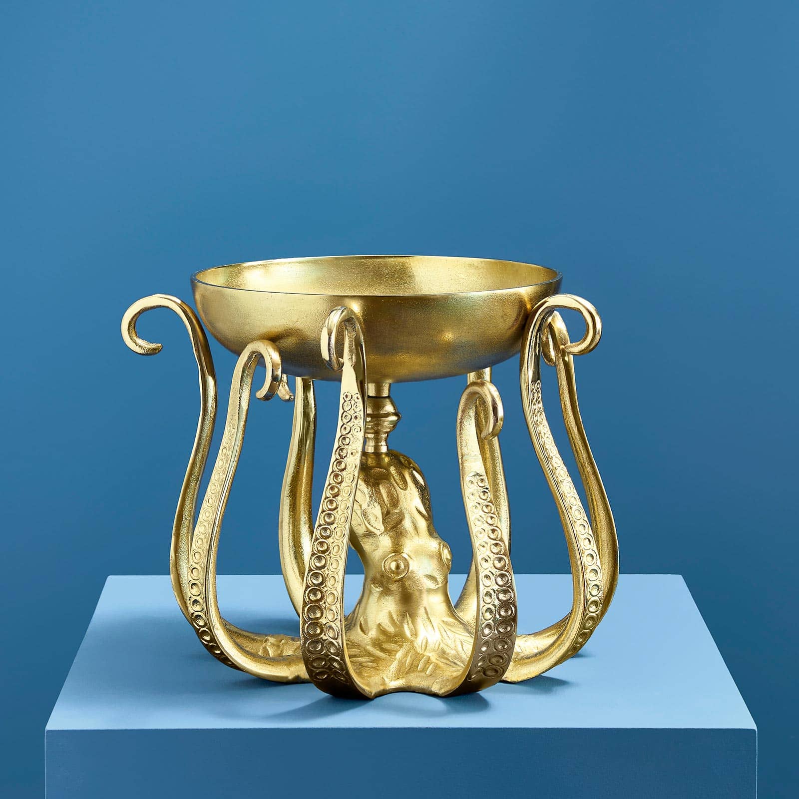 Schale Octopus, gold, Aluminium, 40x29 cm, NICHT LEBENSMITTELECHT