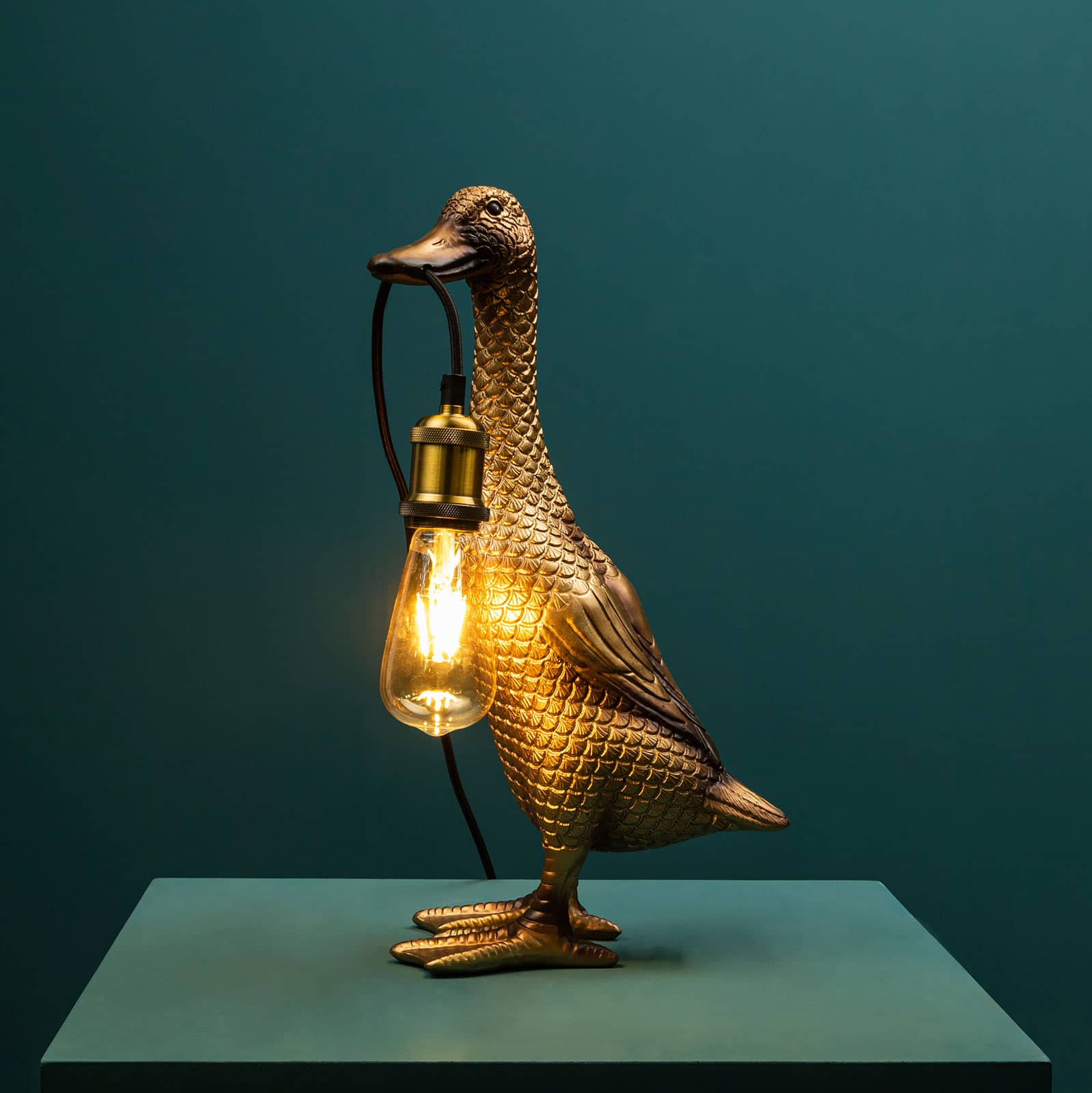 Bordslampa anka Son of a Duck, guld