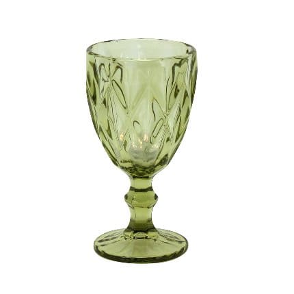 4er Set Weinglas, grün, Glas, 9 x 17 cm
