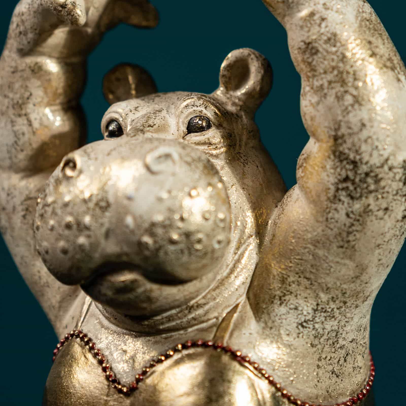 Deko Figur Nilpferd, Hippo Ballerina, Polyresin, 18,5x18x46,5 cm