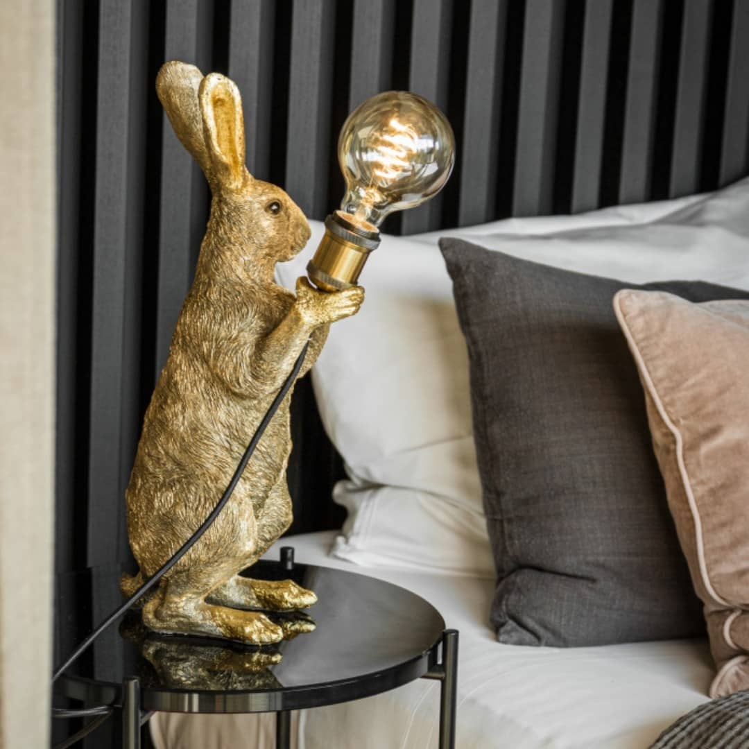 Tischleuchte Hase Meister Lampe, gold