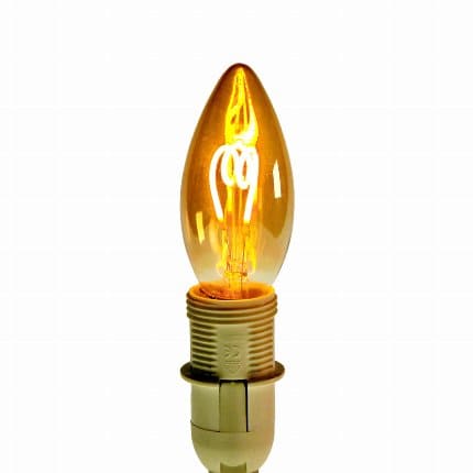 LED loop filament light bulb, candle shape, vintage look, E14, 2.5 W, 220 V, 3.5x9.5